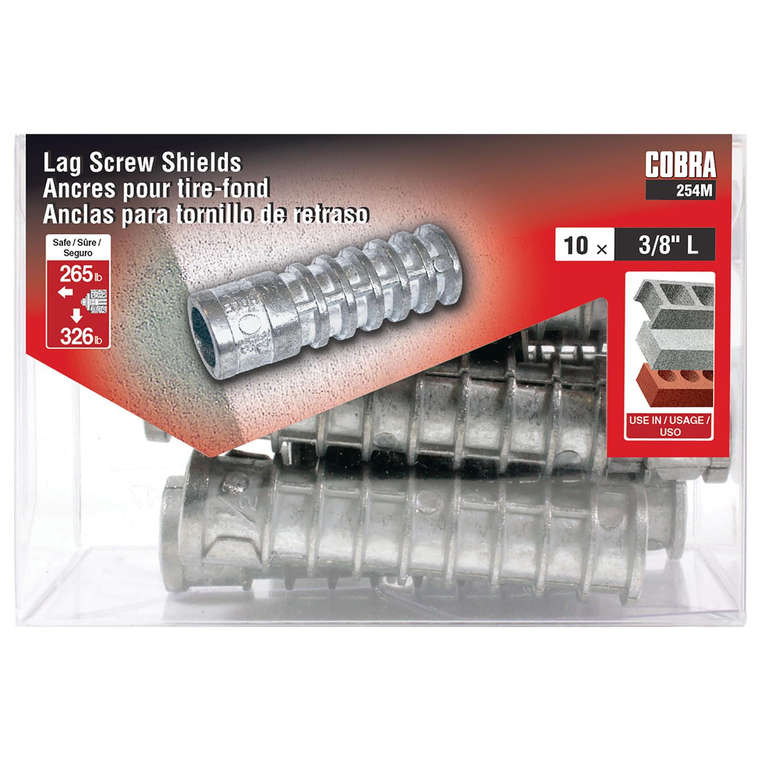 Lag Screw Shields 3/8" L-10/Pack