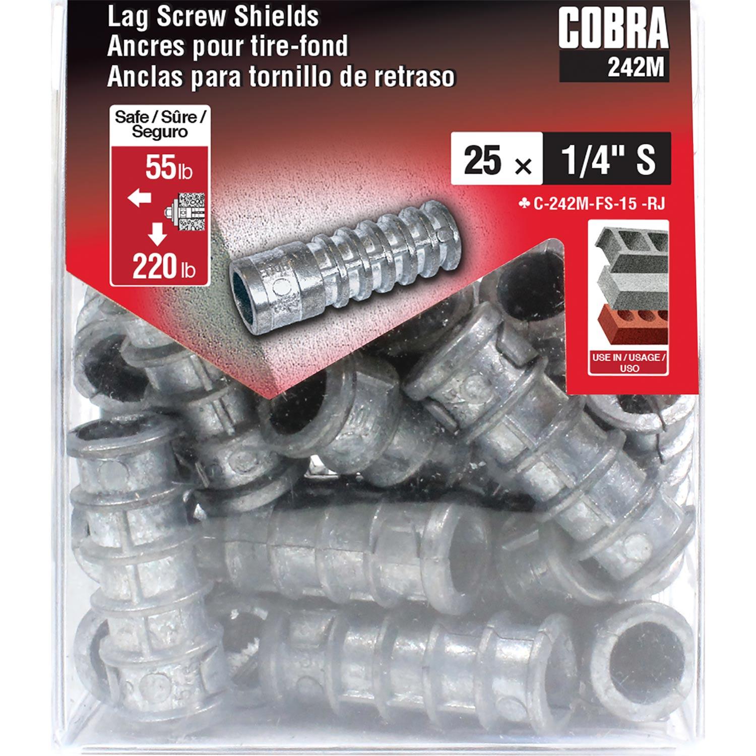 Lag Screw Shields 1/4-in S - 25/Pack