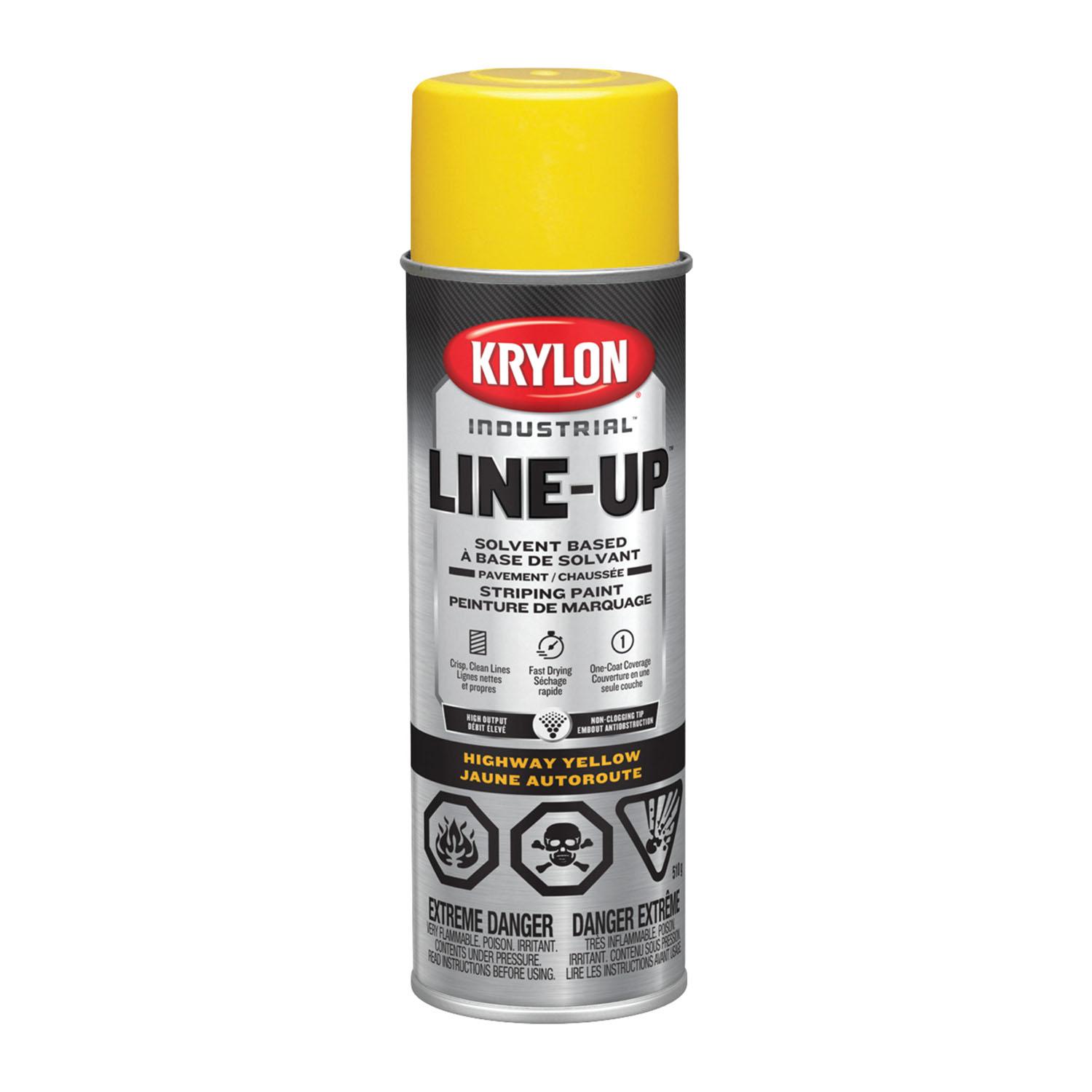 Krylon LINE-UP Solvent Based Striping Paint, Yellow 510g
