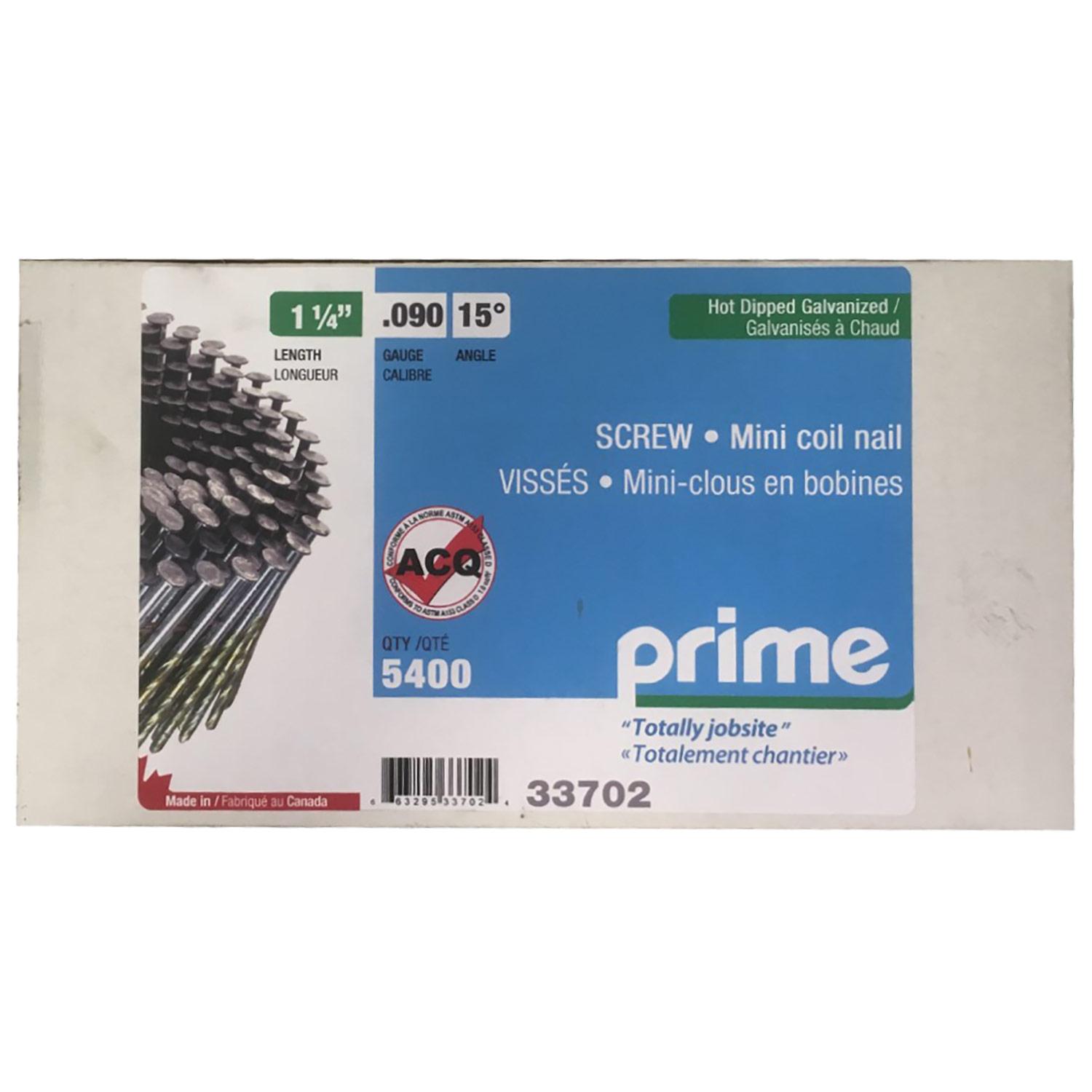 1-1/4" Screw Shank 15° Mini Coil Nails Hdg