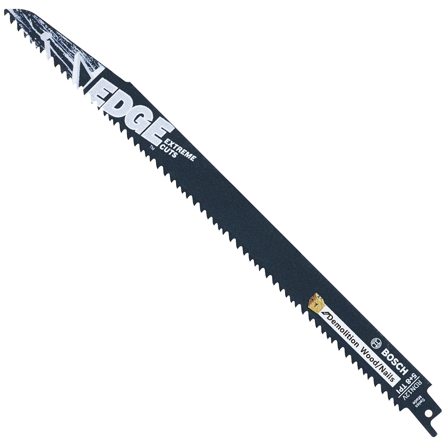 Recip Saw Blade 12" x 5-8 TPI Demo Wood With Nails 5Pk