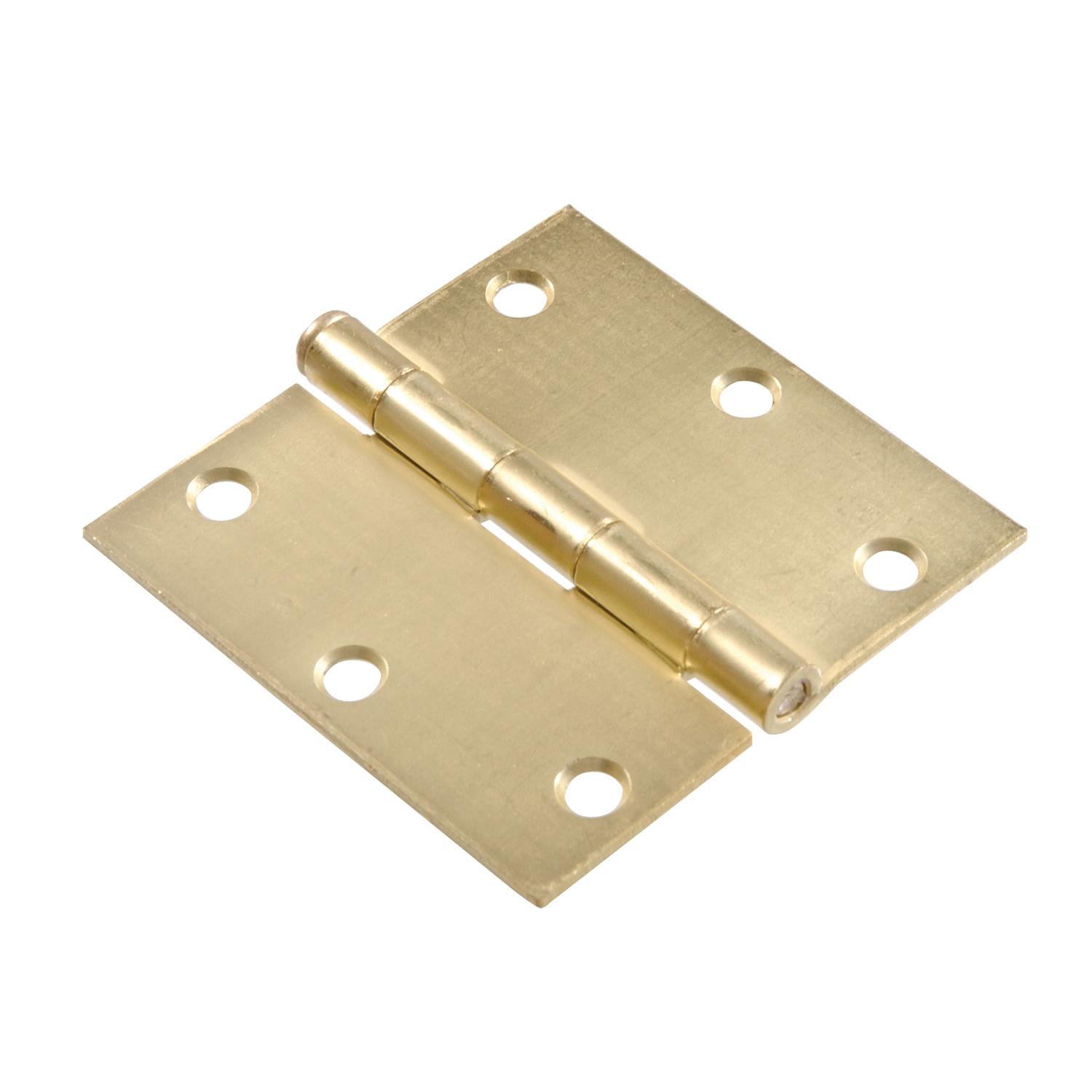3-1/2" Satin Brass Square Residential Door Hinge