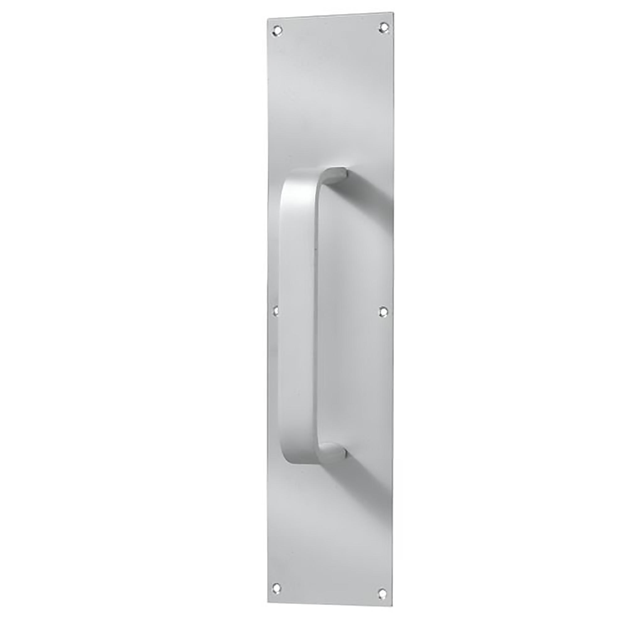 9" Satin Aluminum Door Pull With 16" Push Plate