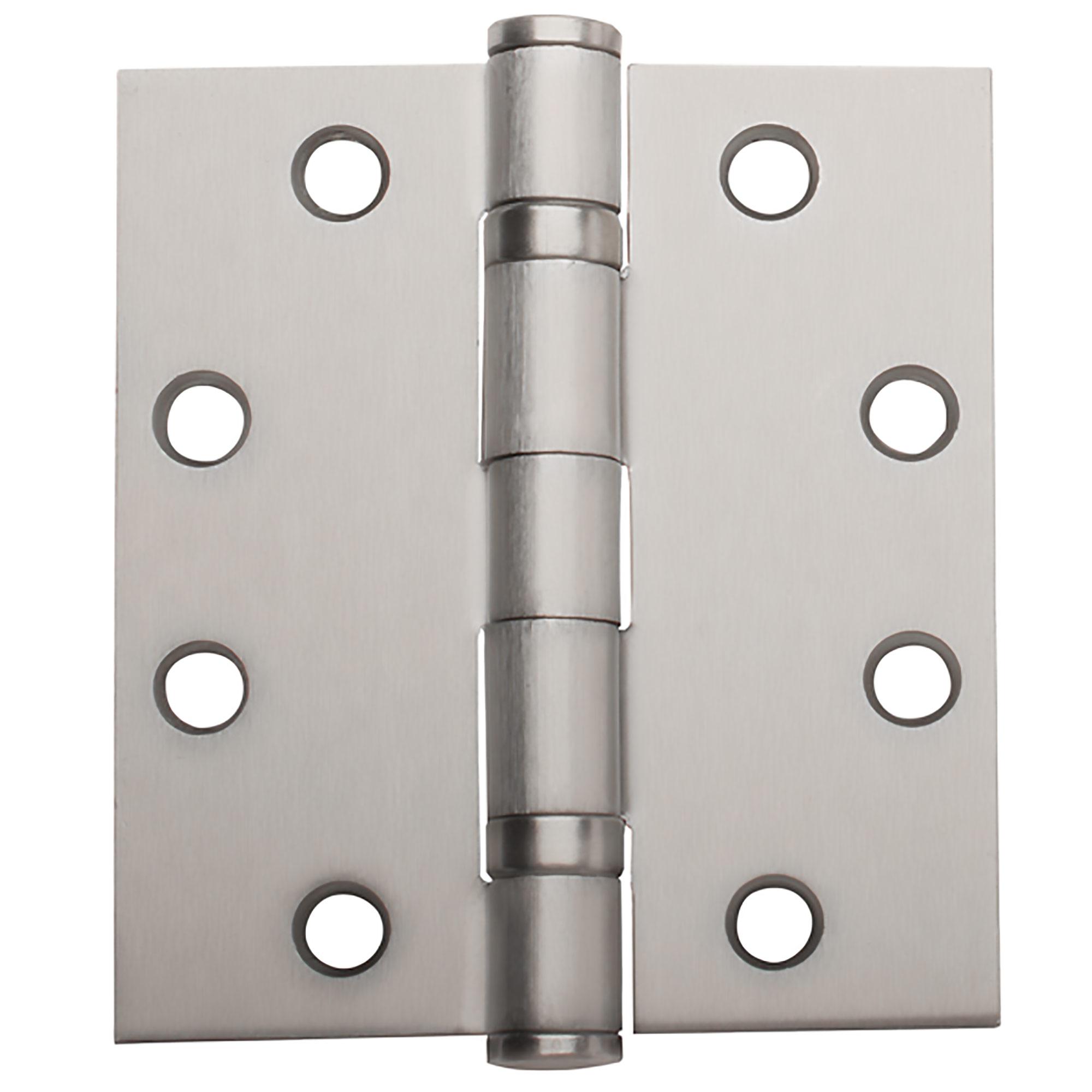 4-1/2" x 4" Ball Bearing Square Butt Hinge Satin Chrome-3/Pk