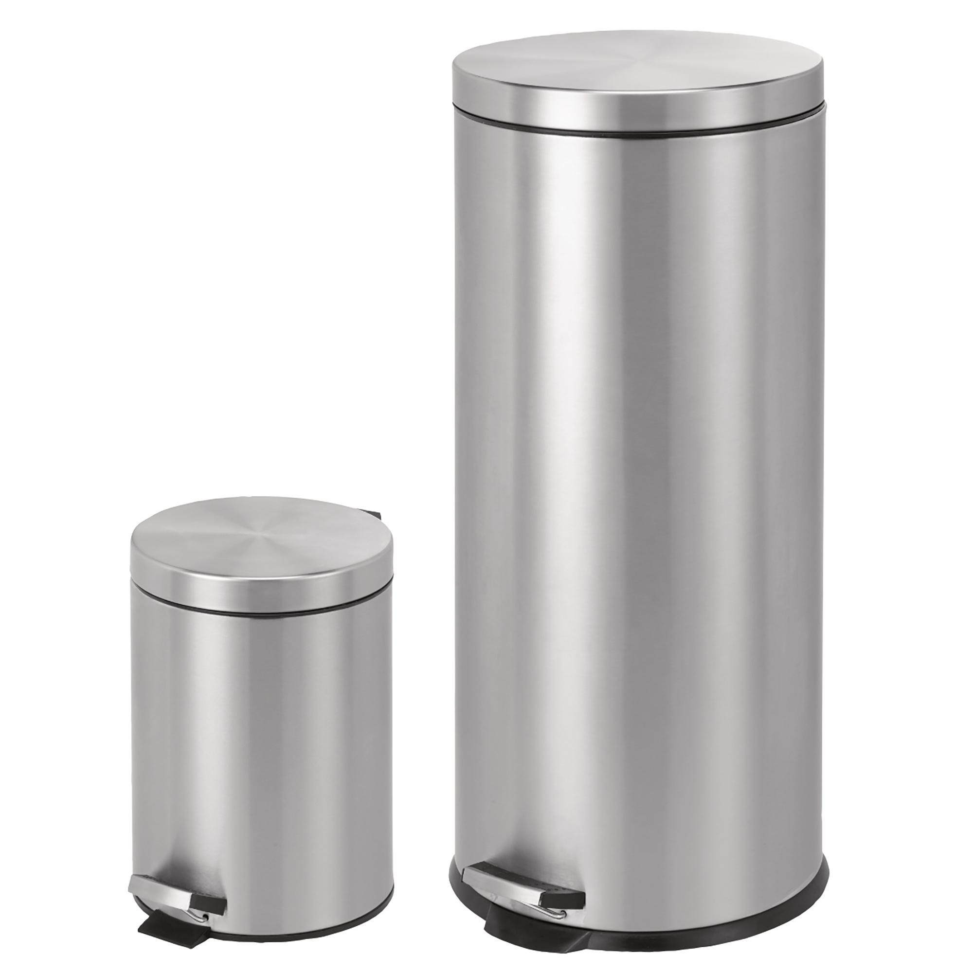 Poubelle en acier inoxydable 30 l + 5 l