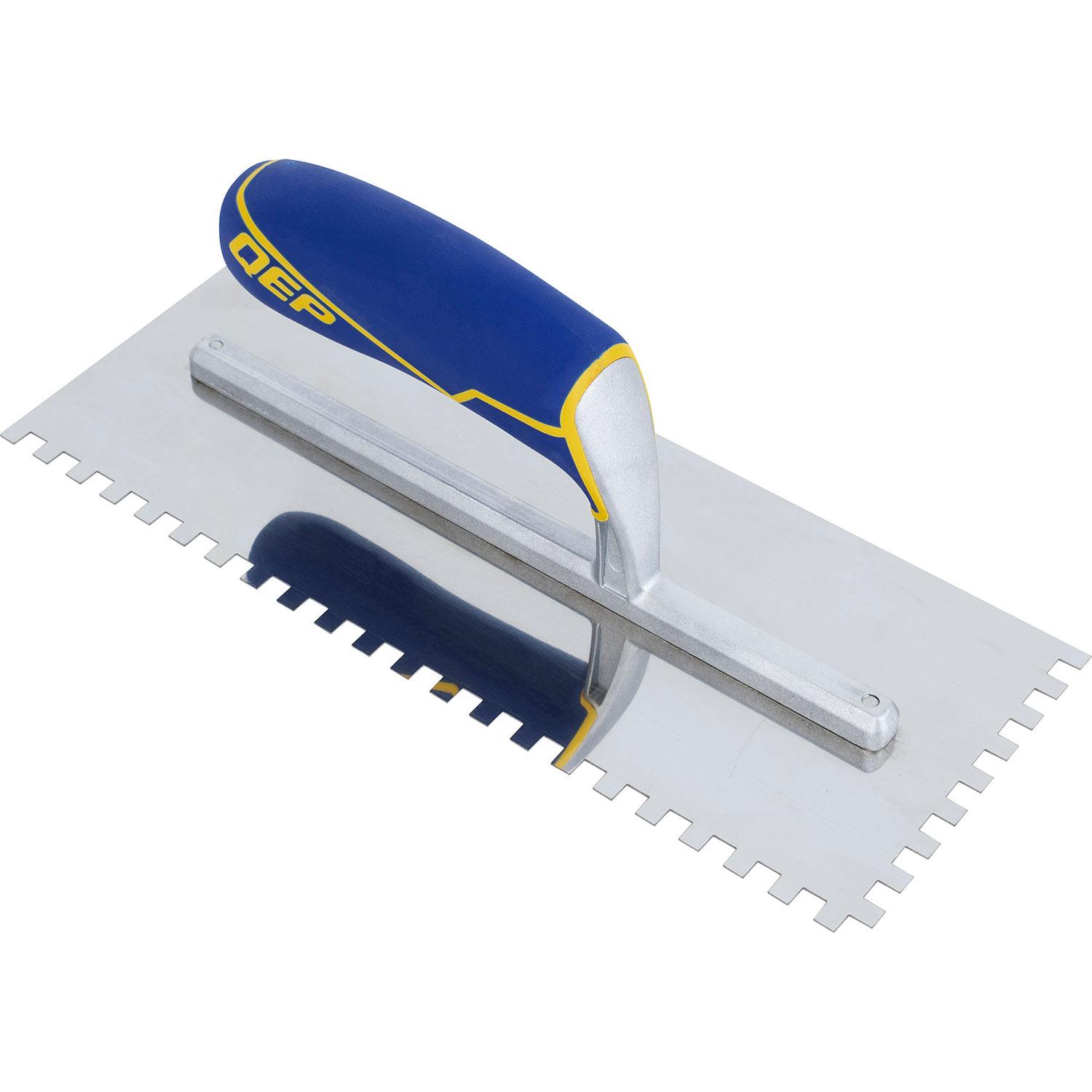 11"x1/4"x1/4" Square-Notch Stainless Steel Flooring Trowel