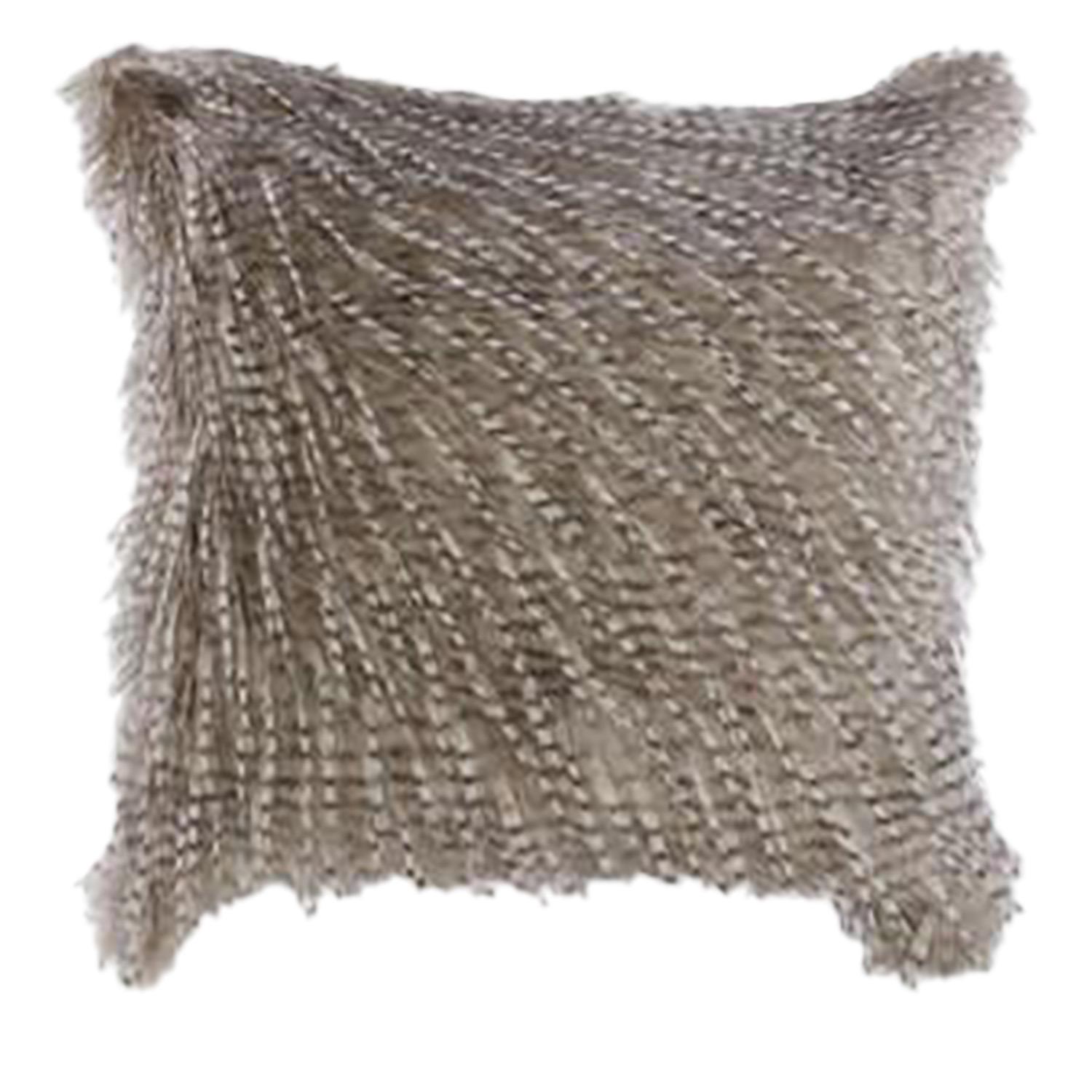 17" x 17" Taupe Faux Cushion