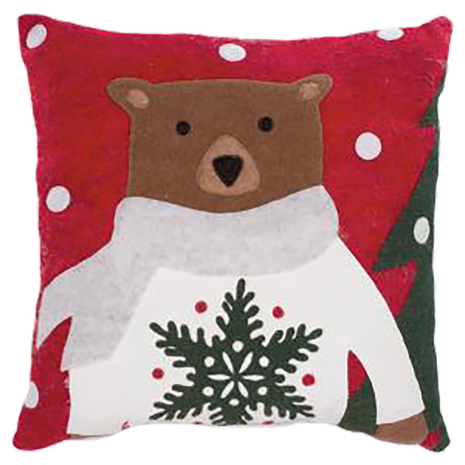 Coussin Ours et arbre 16 x 16 po