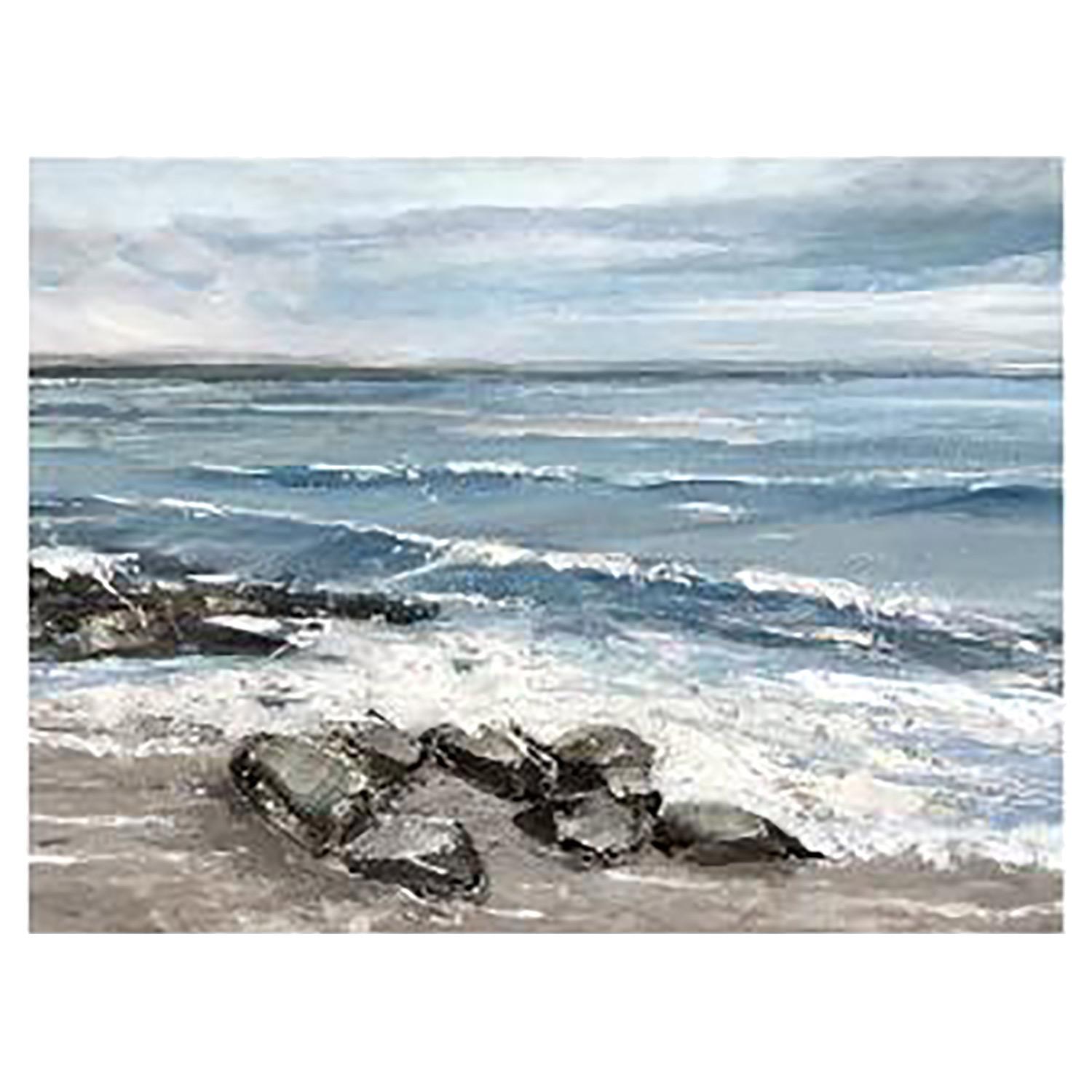 36" x 24" Rocks In The Sea Canvas Art