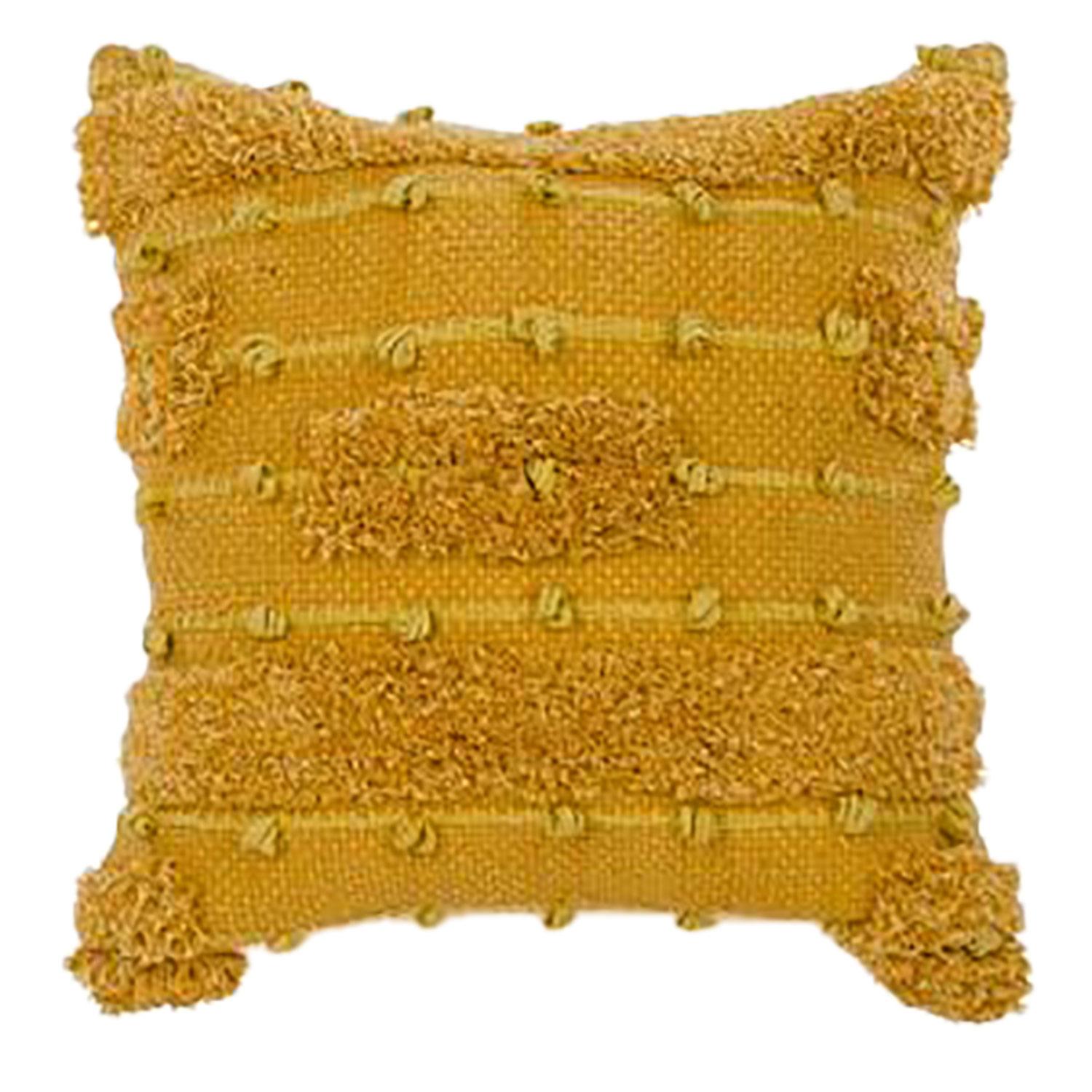17" x 17" Mustard Loop Cushion