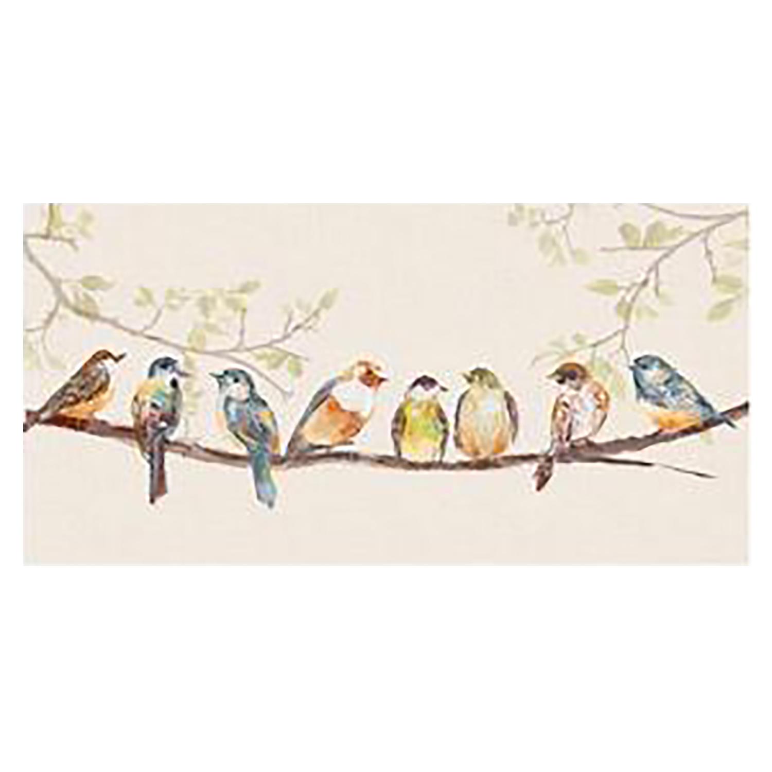 36" x 18" Birds On Branch Canvas Art