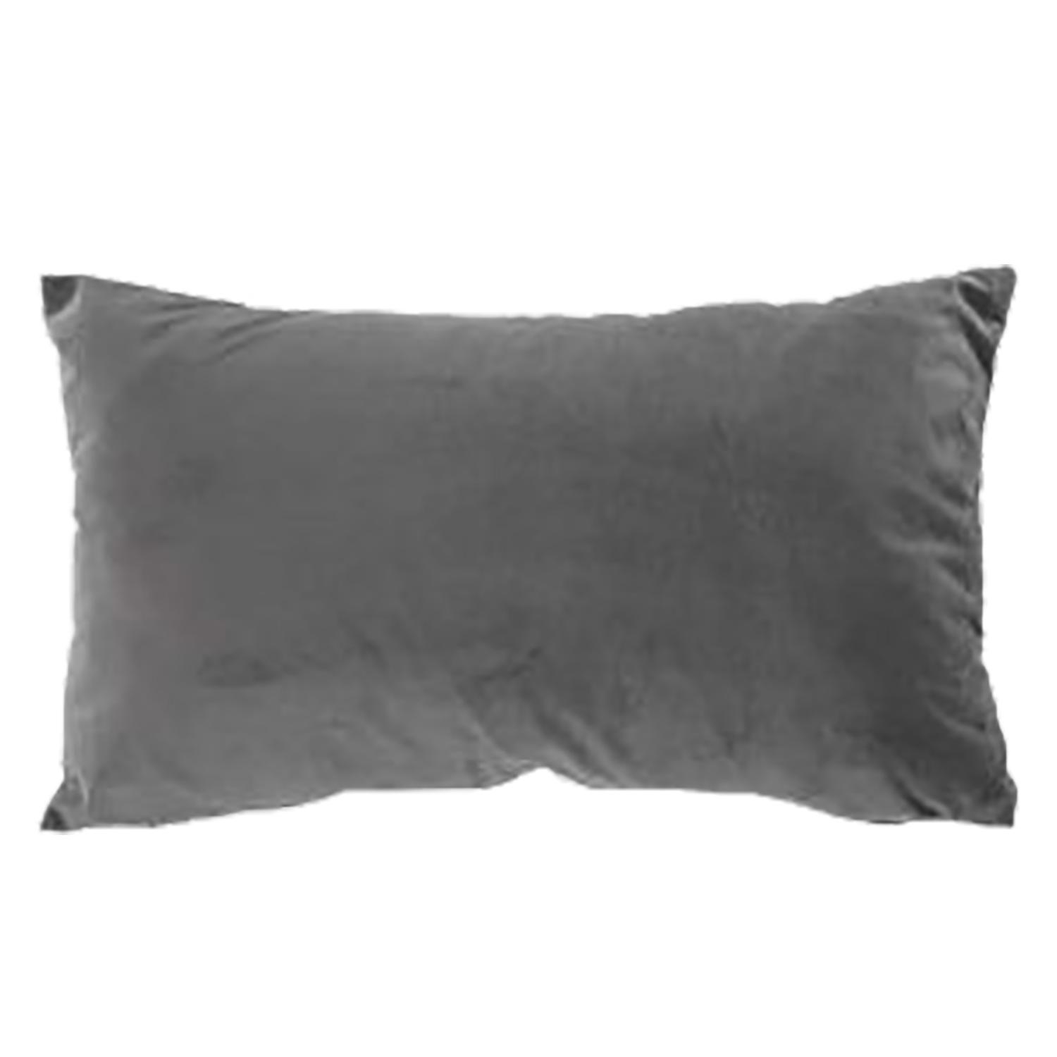 12" x 20" Grey Velvet Cushion