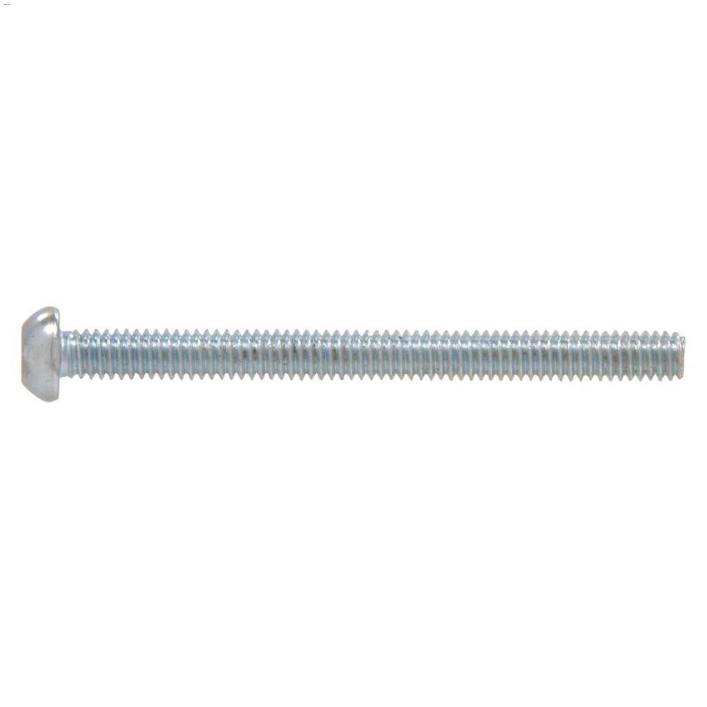 #8-32 x 2" Zinc Plated Round Head Machine Screw-100/Pack