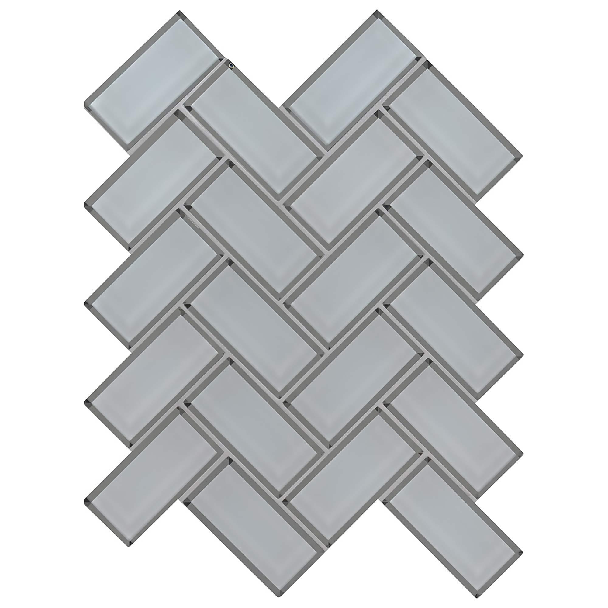 Tuile en mosaïque de verre à chevron biseauté Ice 10.60 pi3/