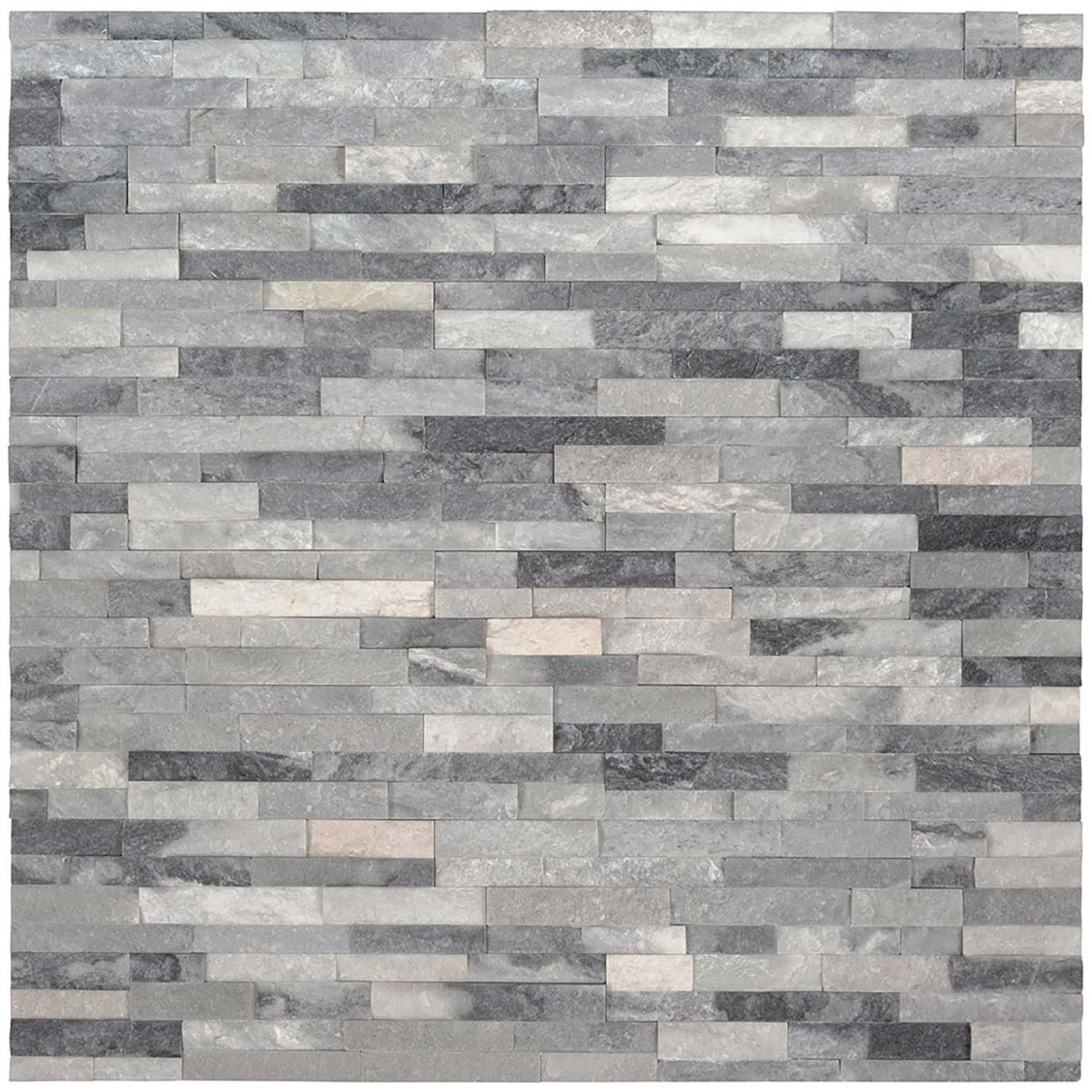 Tuile murale marbre nat mini-panneau longeron gris Alaska 5