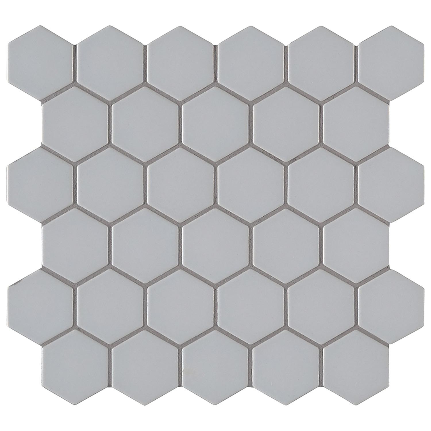 Tuile de mosaïque en porcelaine hexagonale rétro gris 14.4 p