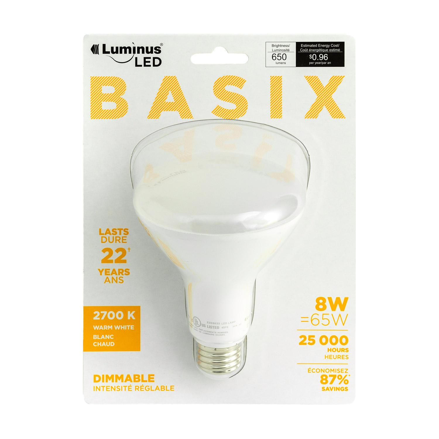 BR30 8W BASIX Dimmable 2700K LED Bulb