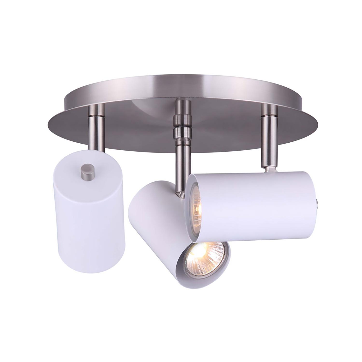 Kingston 3 Light Brushed Nickel And White Ceiling And Wall L