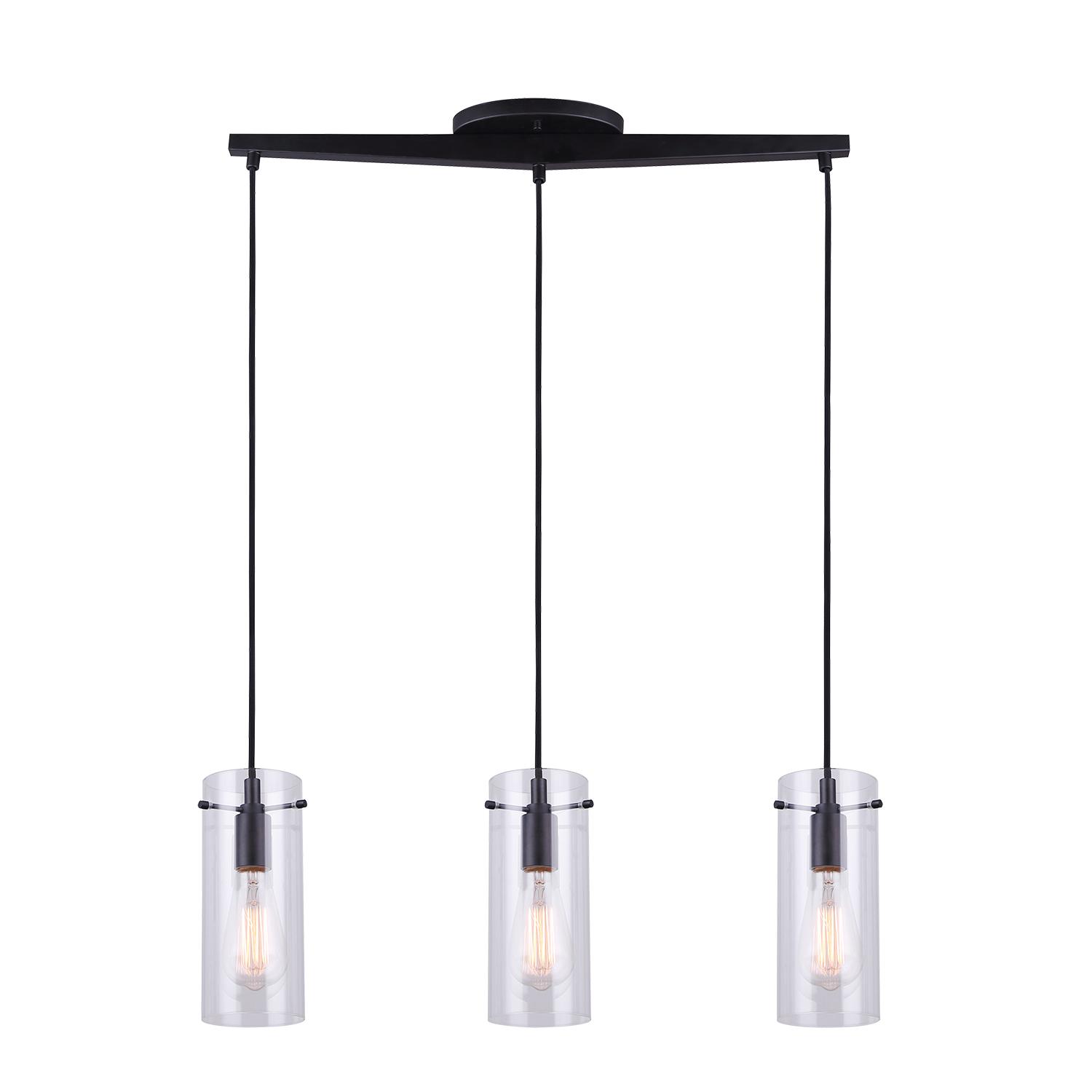 Joni 30" 3-Light Black Pendant Light