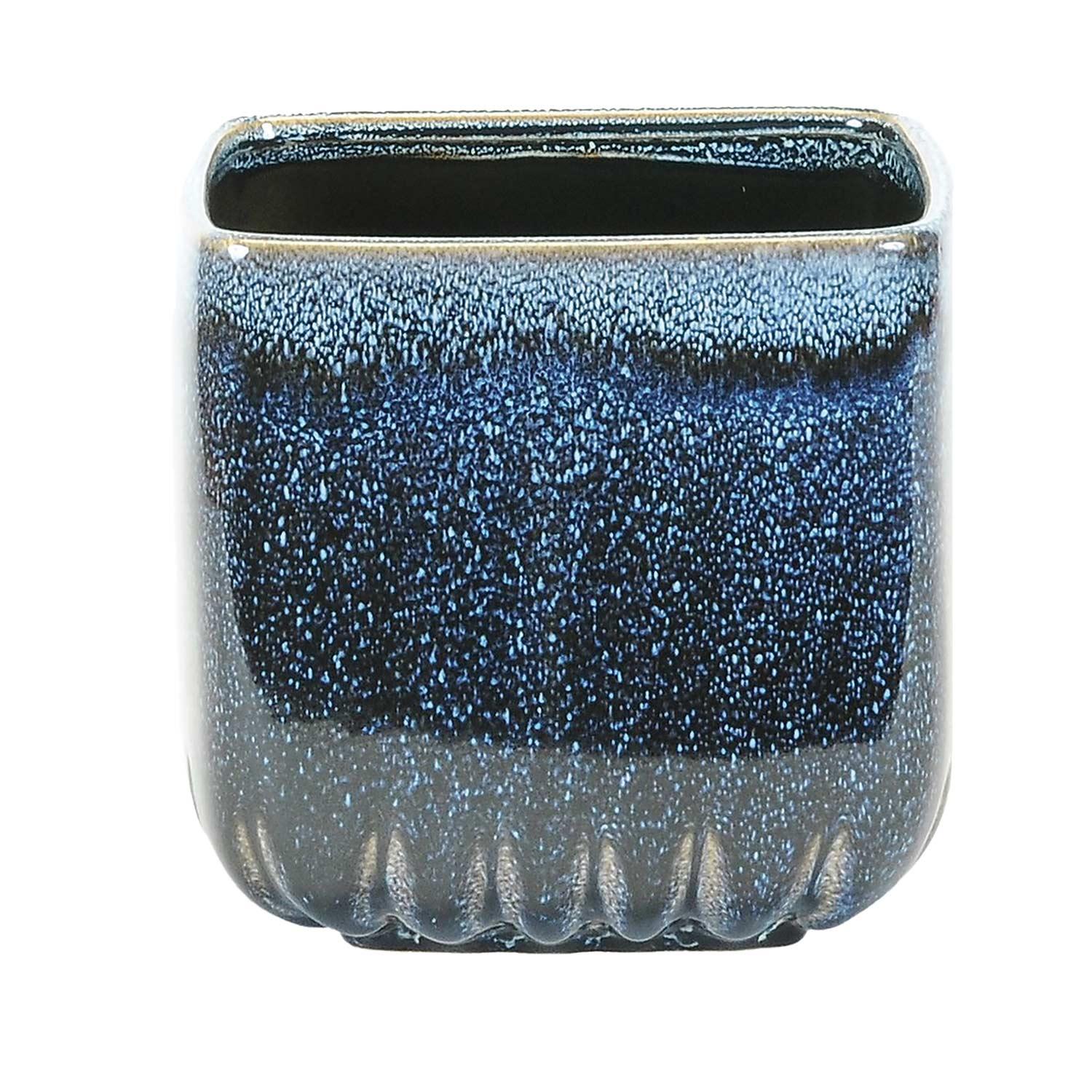 Pot carré très grand bleu