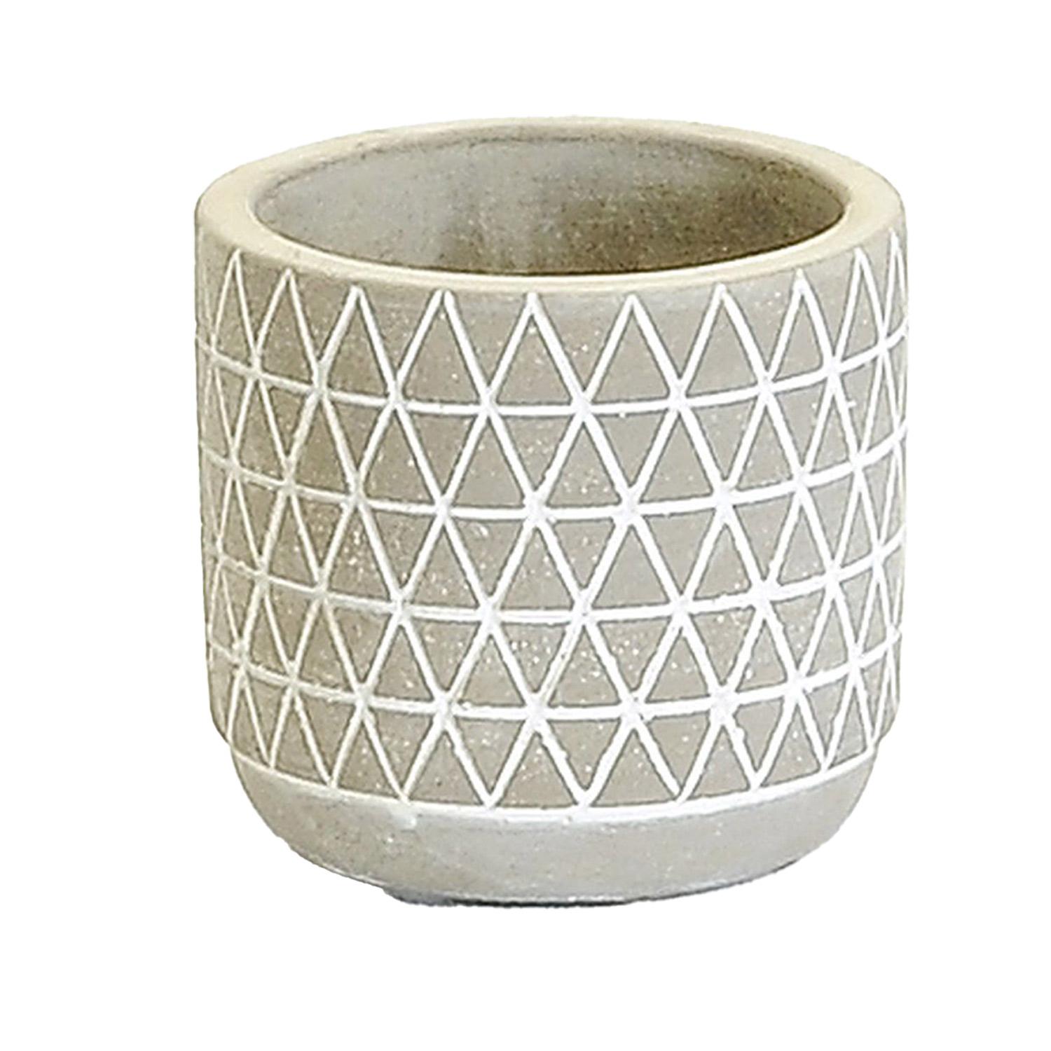 Small Concete Pot Triangle Pattern