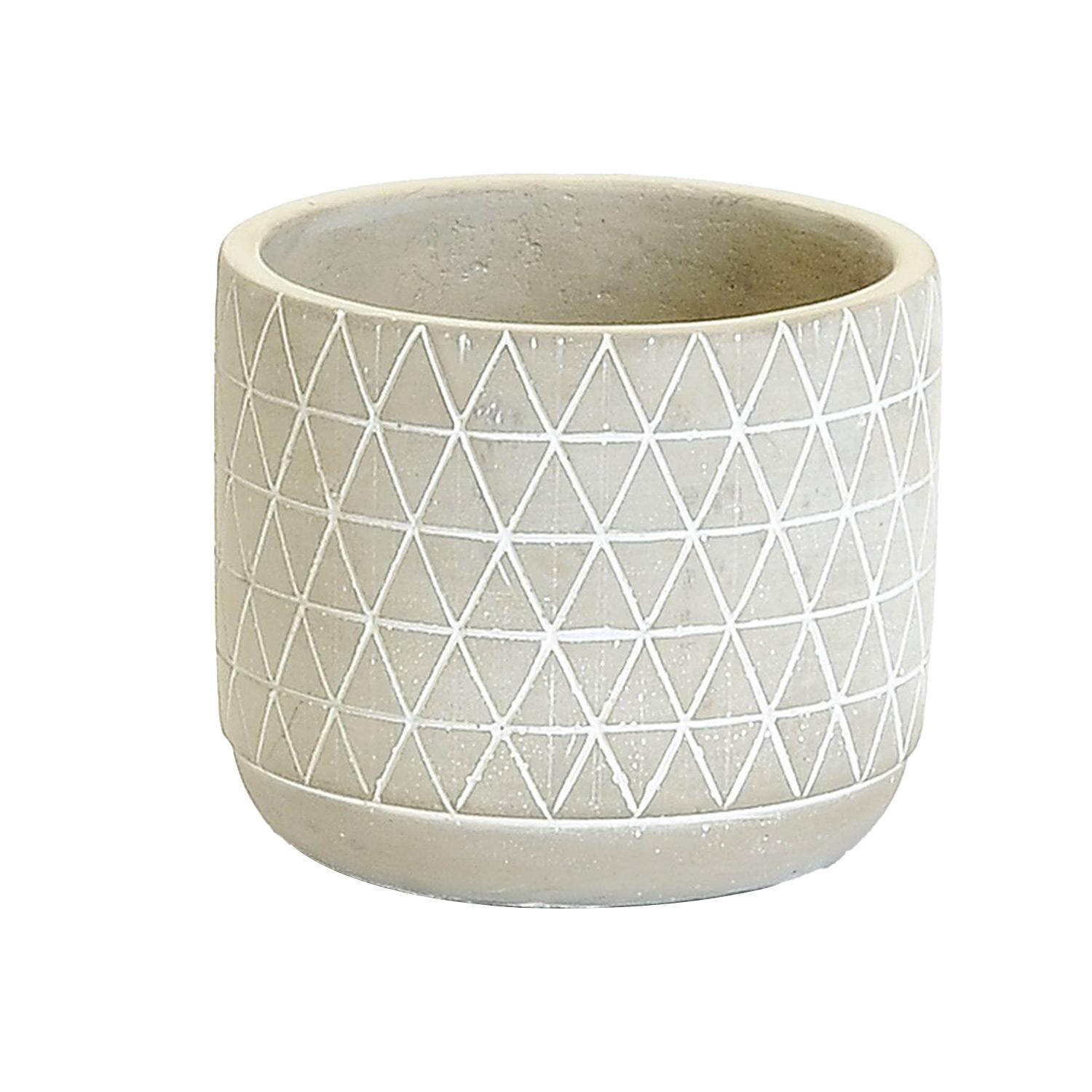 Pot en béton moyen motif triangle