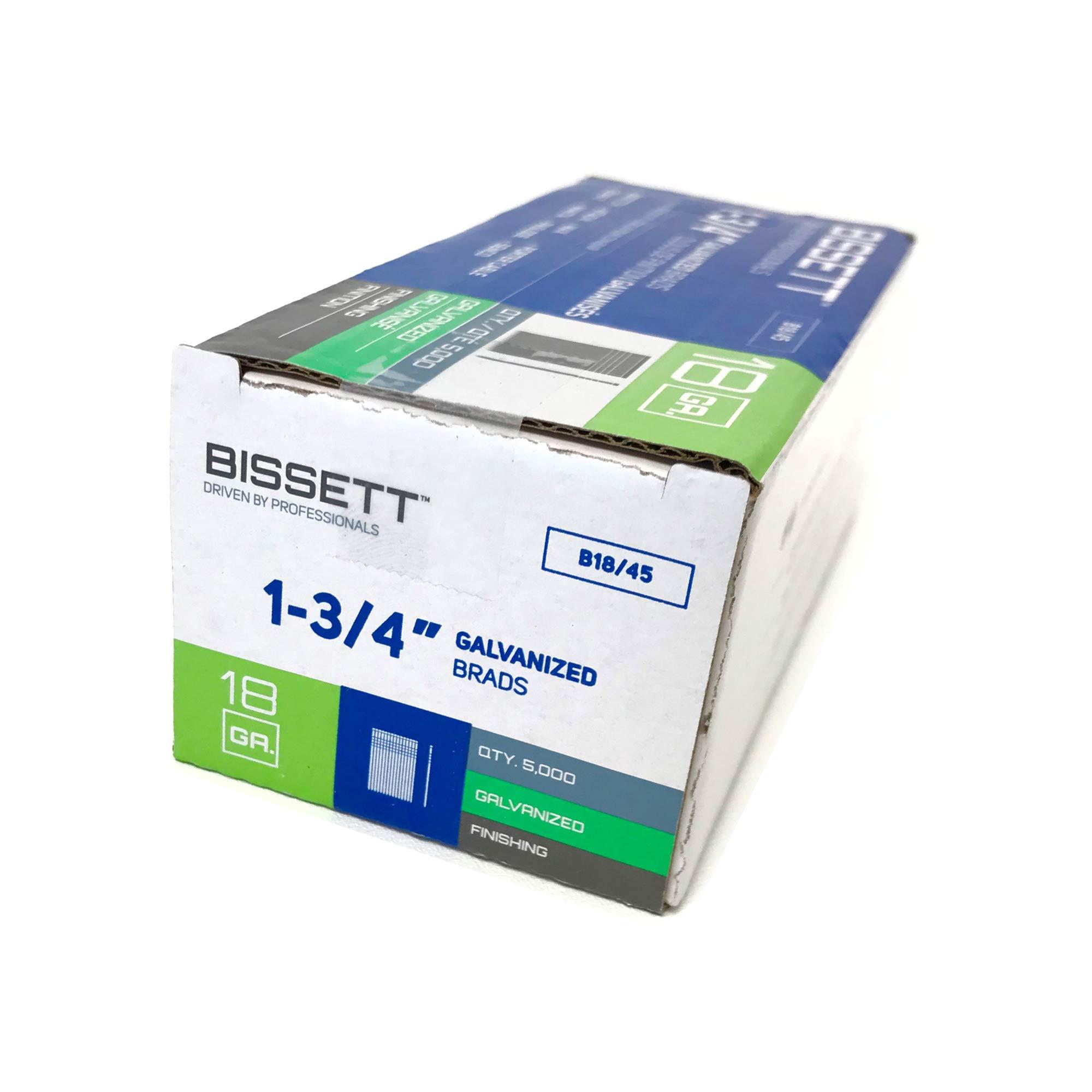 1-3/4" 18G Electro-Galvanized Brad Nail- 5000/Pack