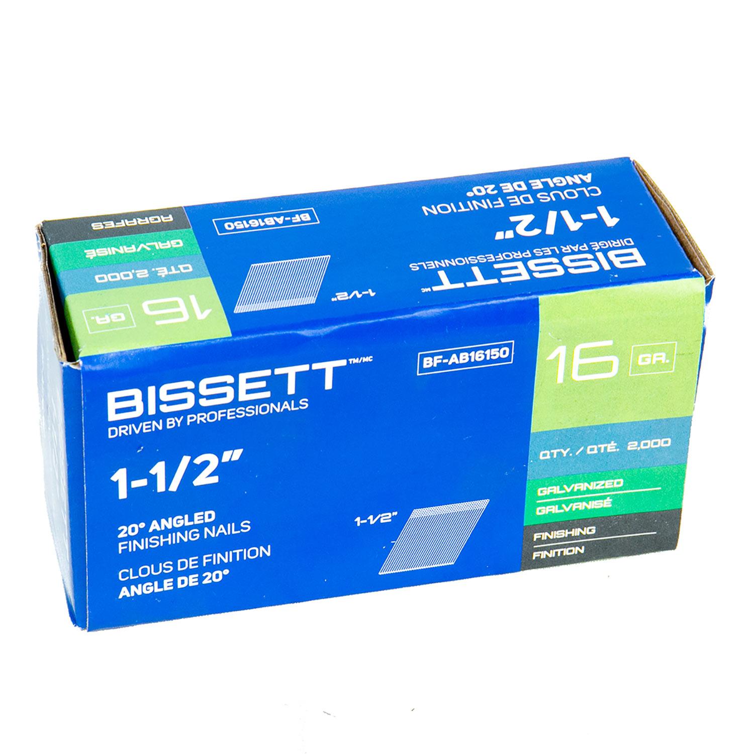 1-1/2" 16G 20D Angled Finishing Nails- 2000/Pack