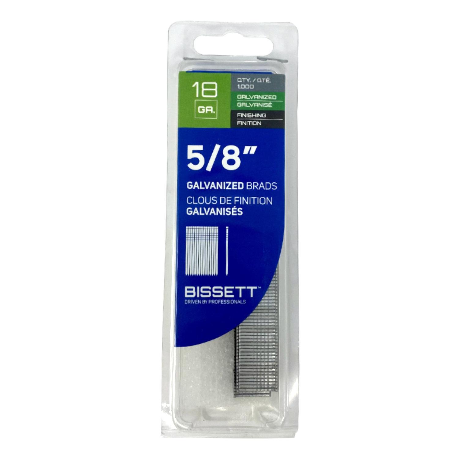 5/8" 18G Electro-Galvanized Brad Nail- 1000/Pack