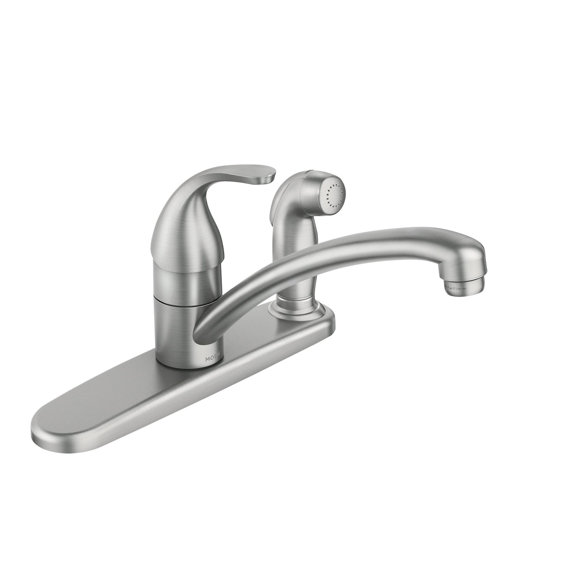 Robinet de cuisine, inox, 1 poignée, résiste aux taches