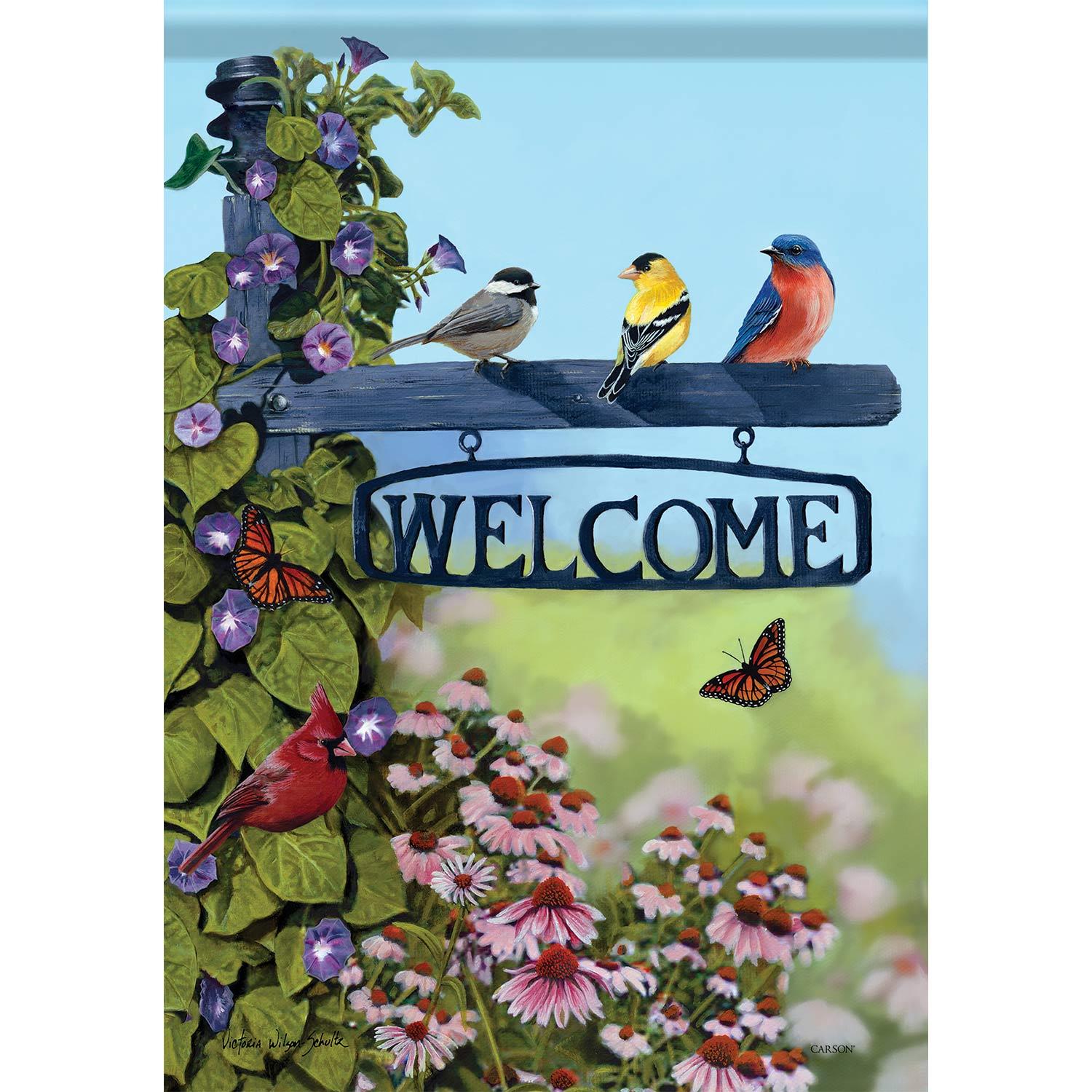 Spring Large Flag Welcome Post 
