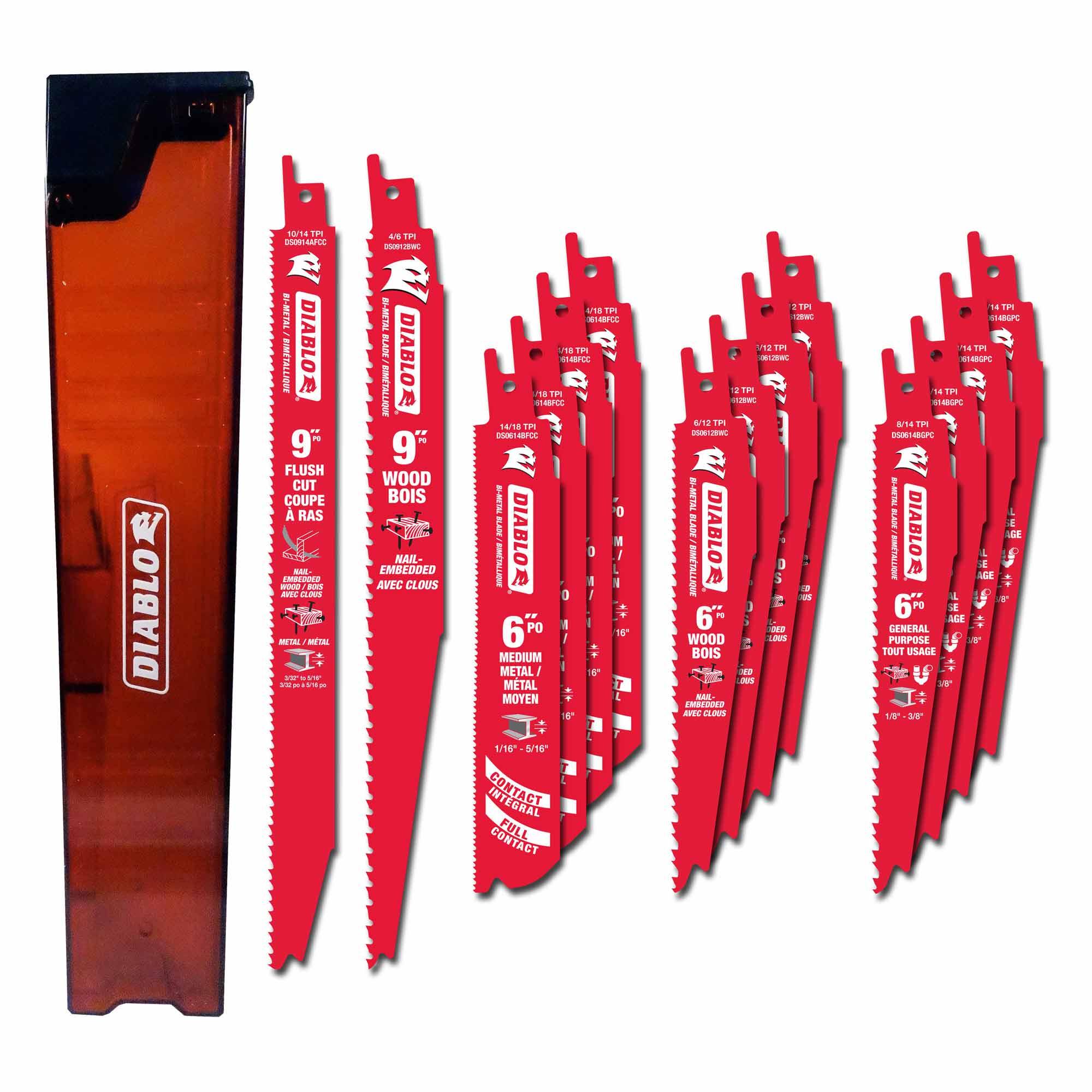 Diablo 14-Piece Bi-Metal Reciprocating Saw Blades