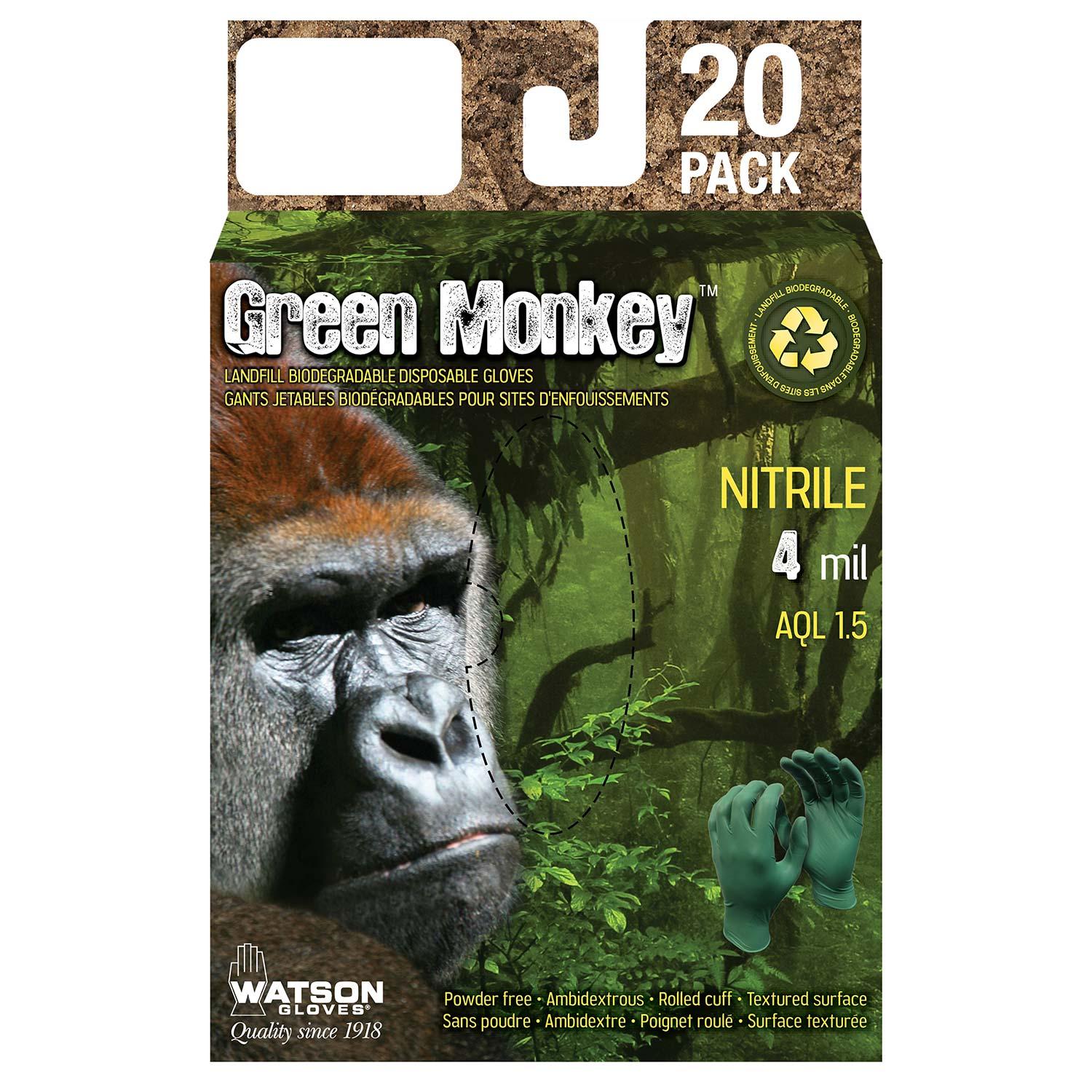 Gants en nitrile Green Monkey, paquet de vingt