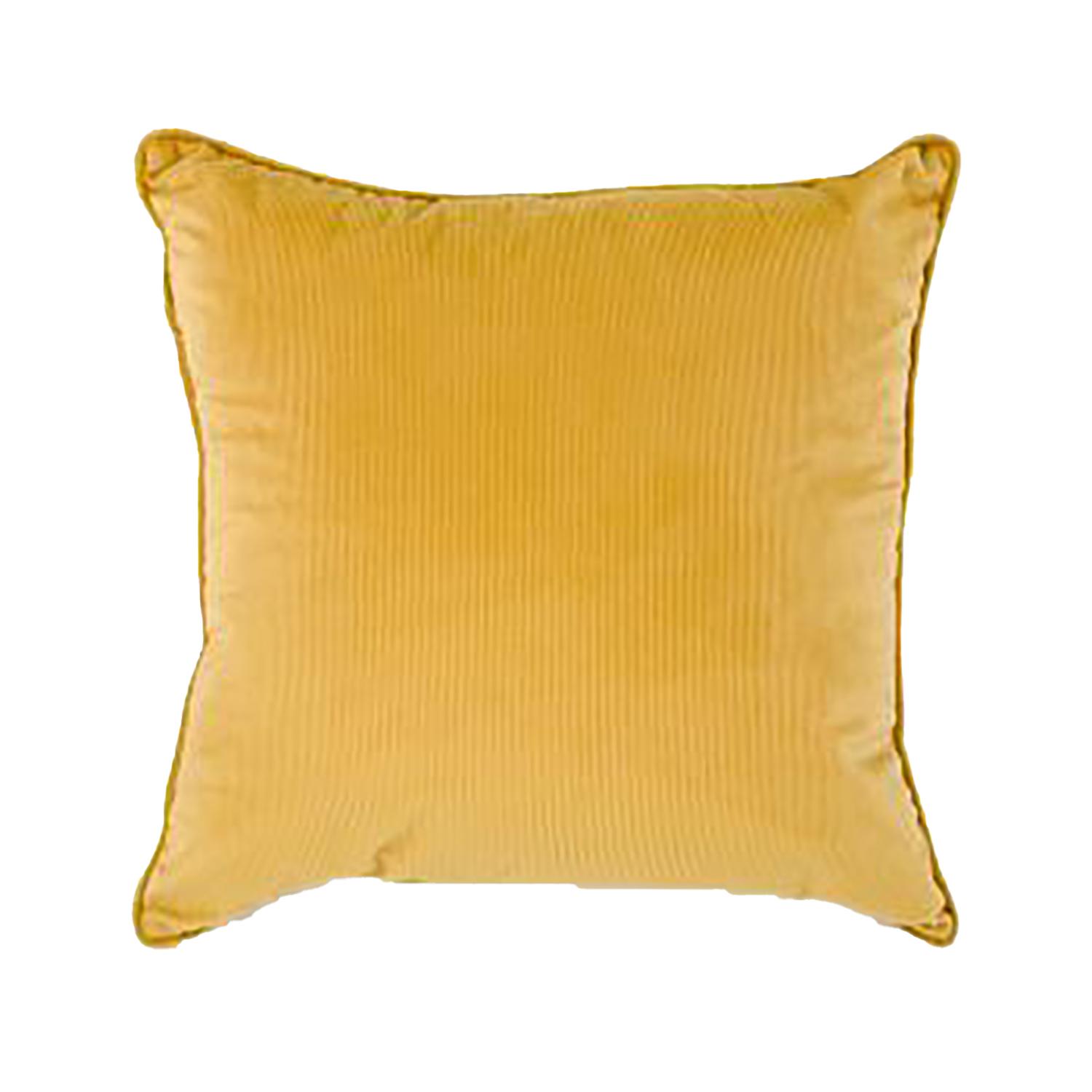 Coussin en corduroy 17 x 17 po jaune