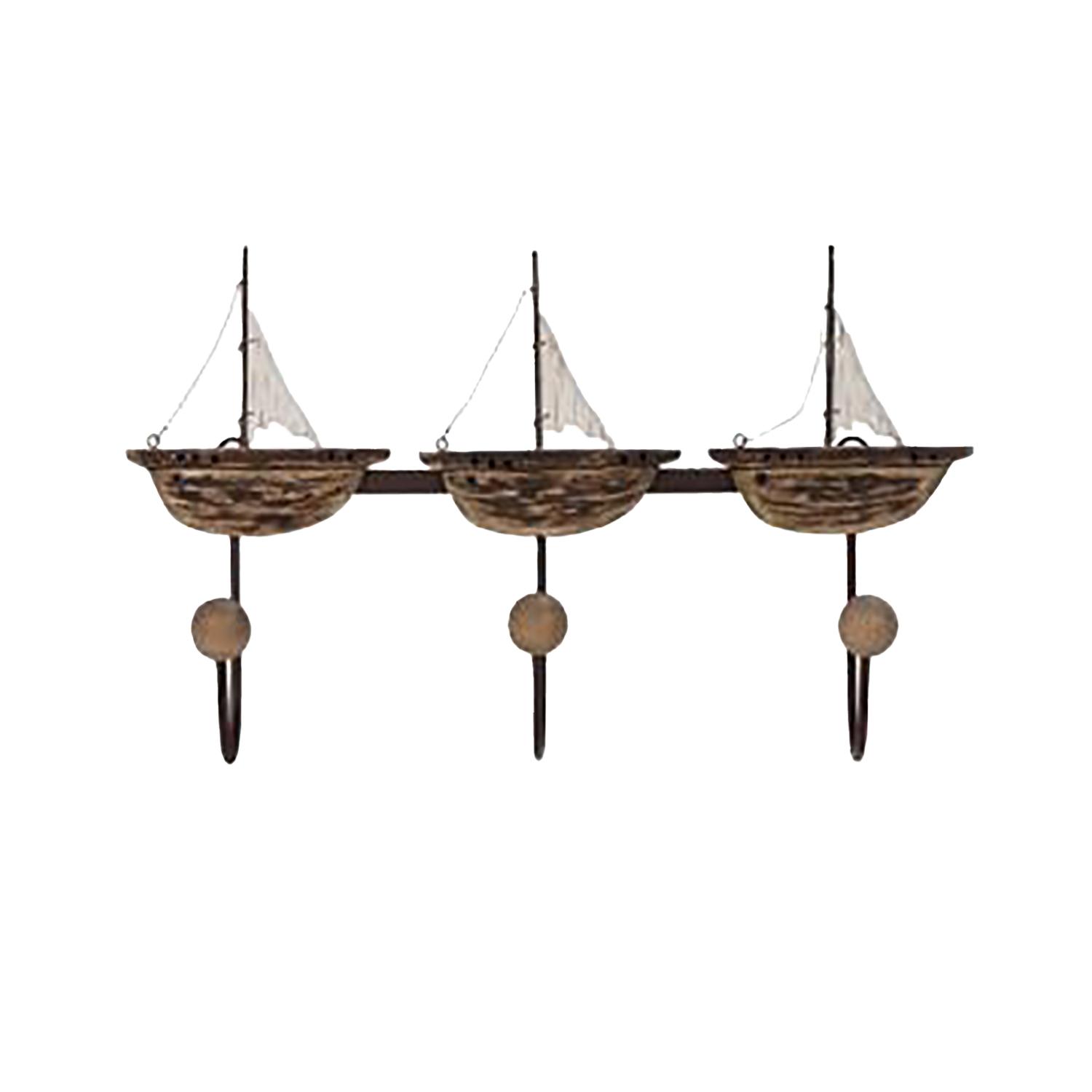 Natural and White 16" x 9.5" 3 Sailboat Hook