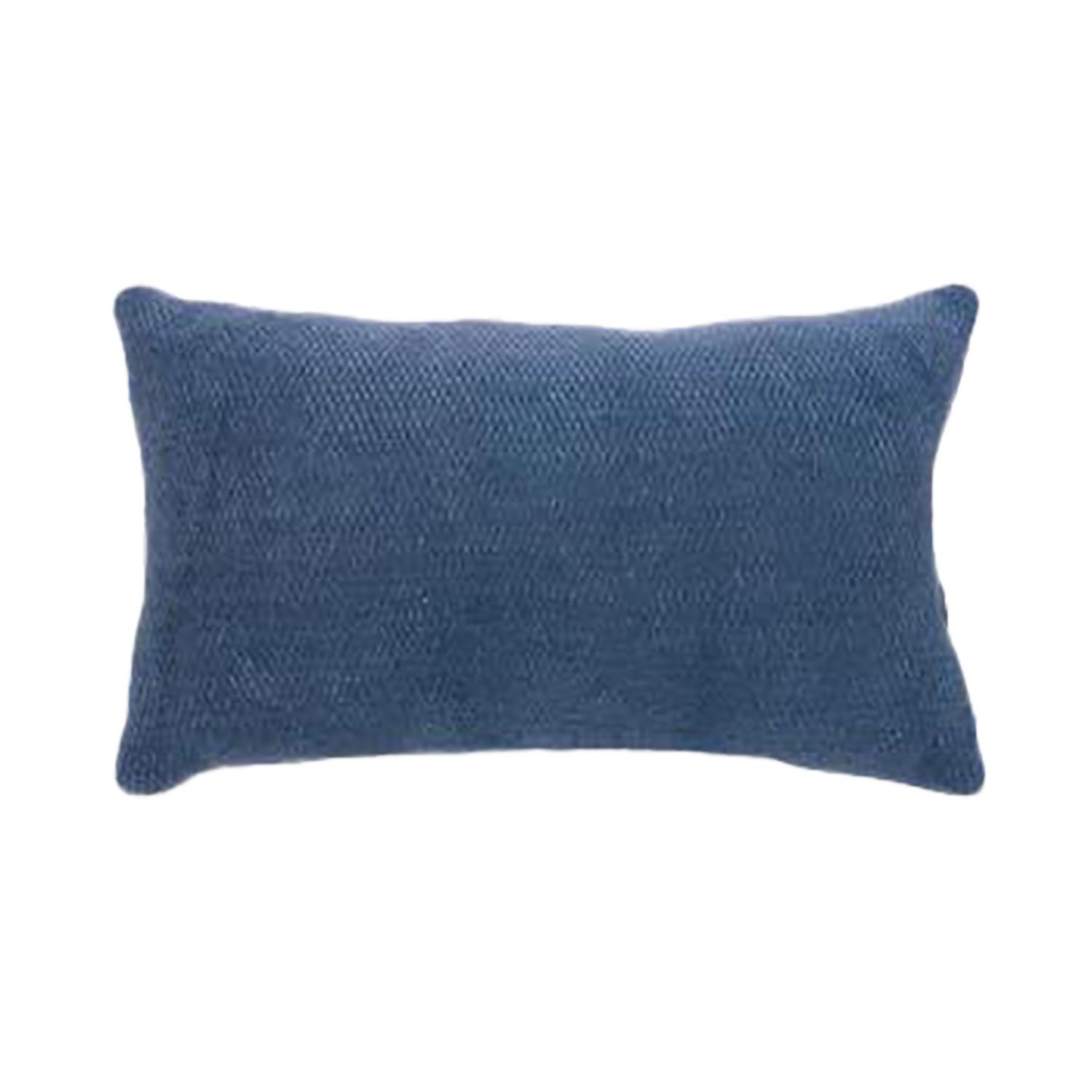 Coussin Motif tissé 20 x 12 po bleu