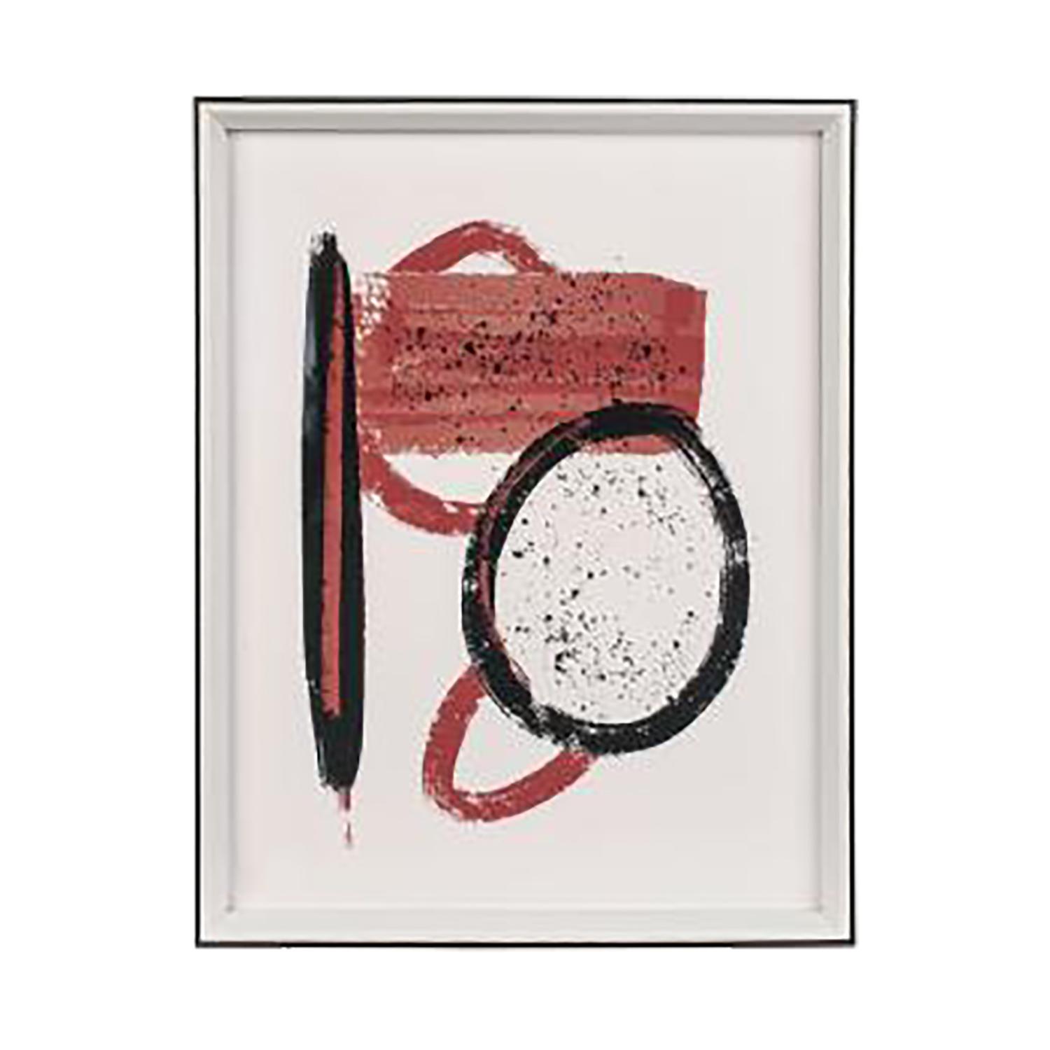 Pink and Black 14" x 18" Abstract Wall Art