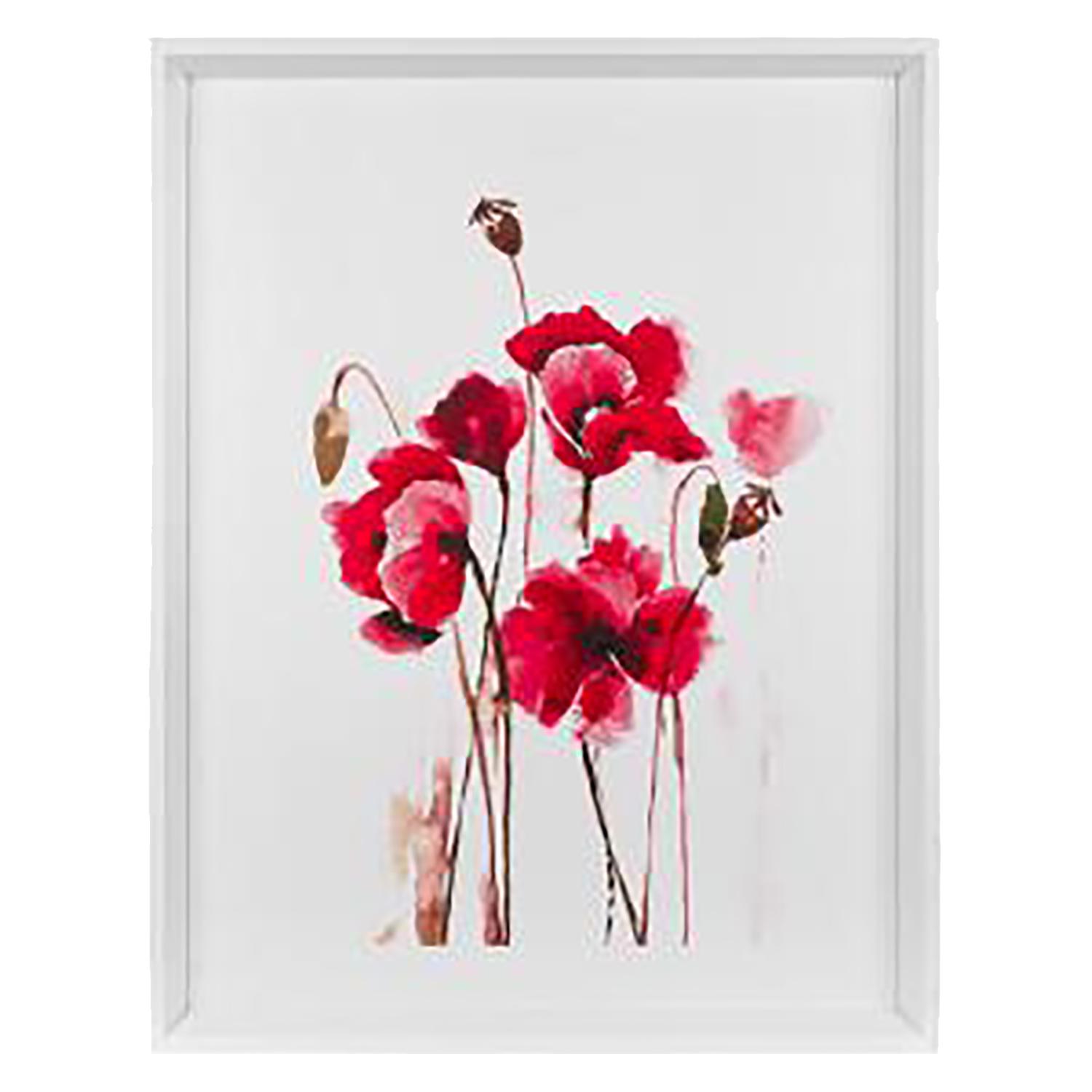 Red Flowers 20" x 26" Wall Frame