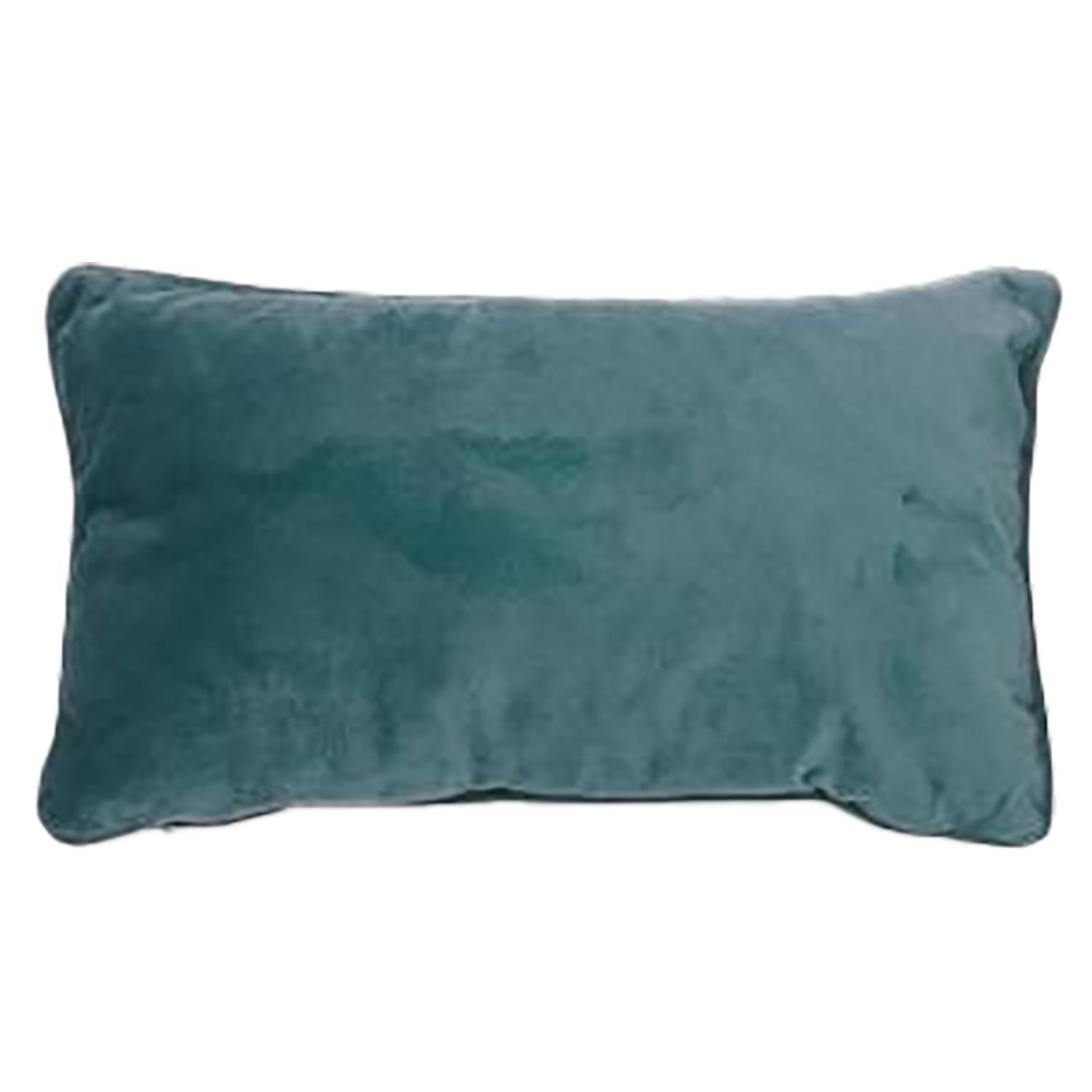 Coussin en suédine 19 x 11 po sarcelle