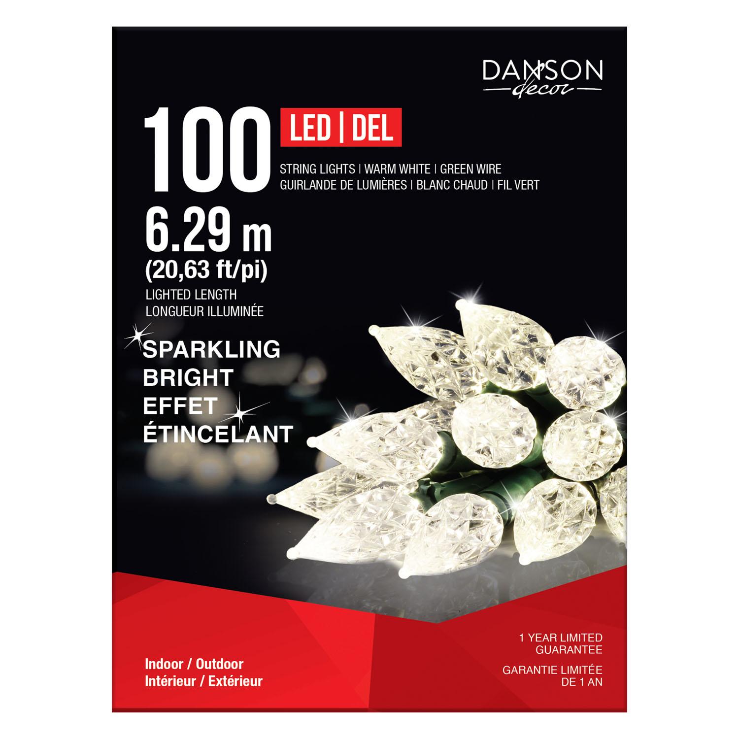 Teardrop LED Light Set with 100 Warm White Lights