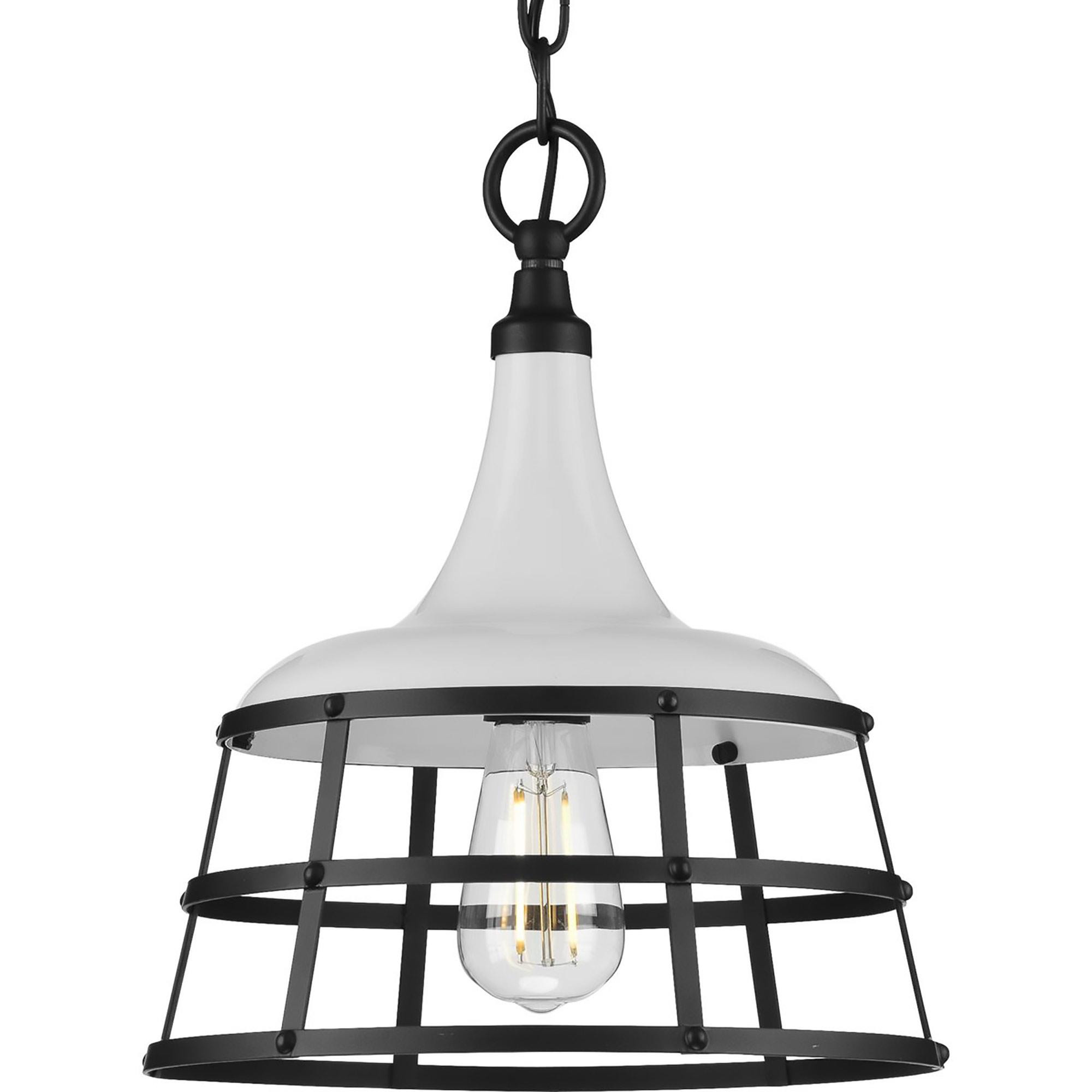 Bastille 12" White And Black Pendant