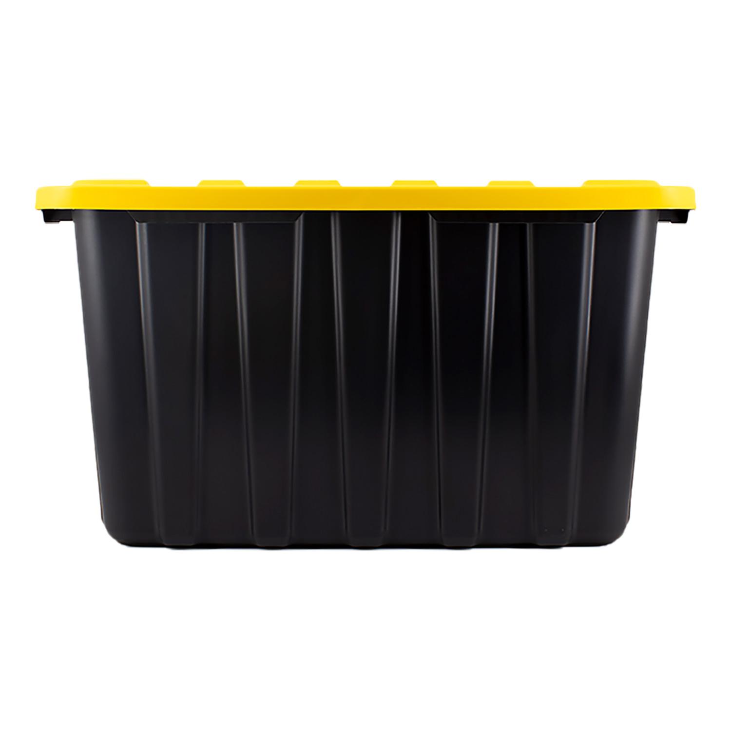 102 L Heavy Duty Black Tote With Yellow Lid