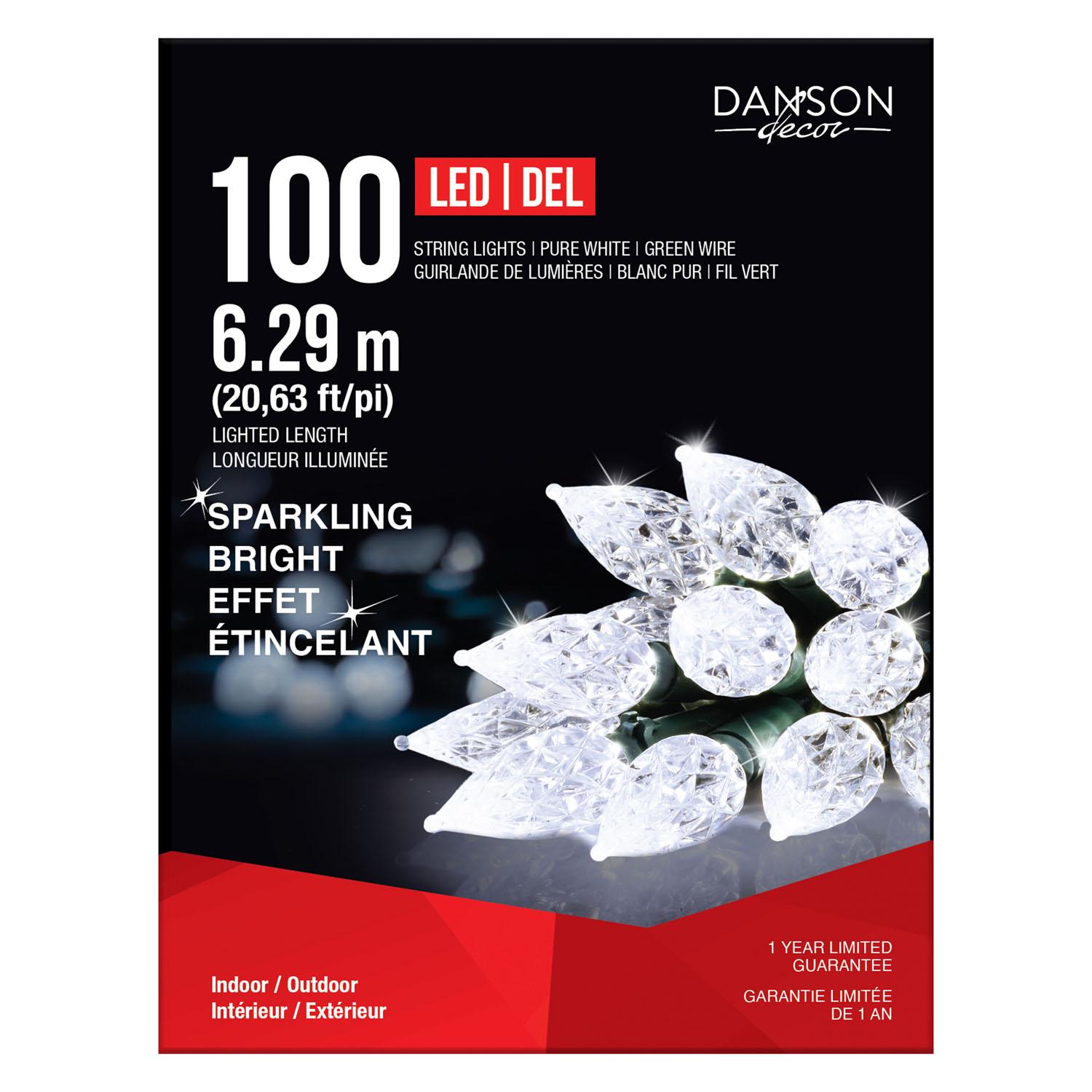Teardrop LED Light Set with 100 Pure White Lights