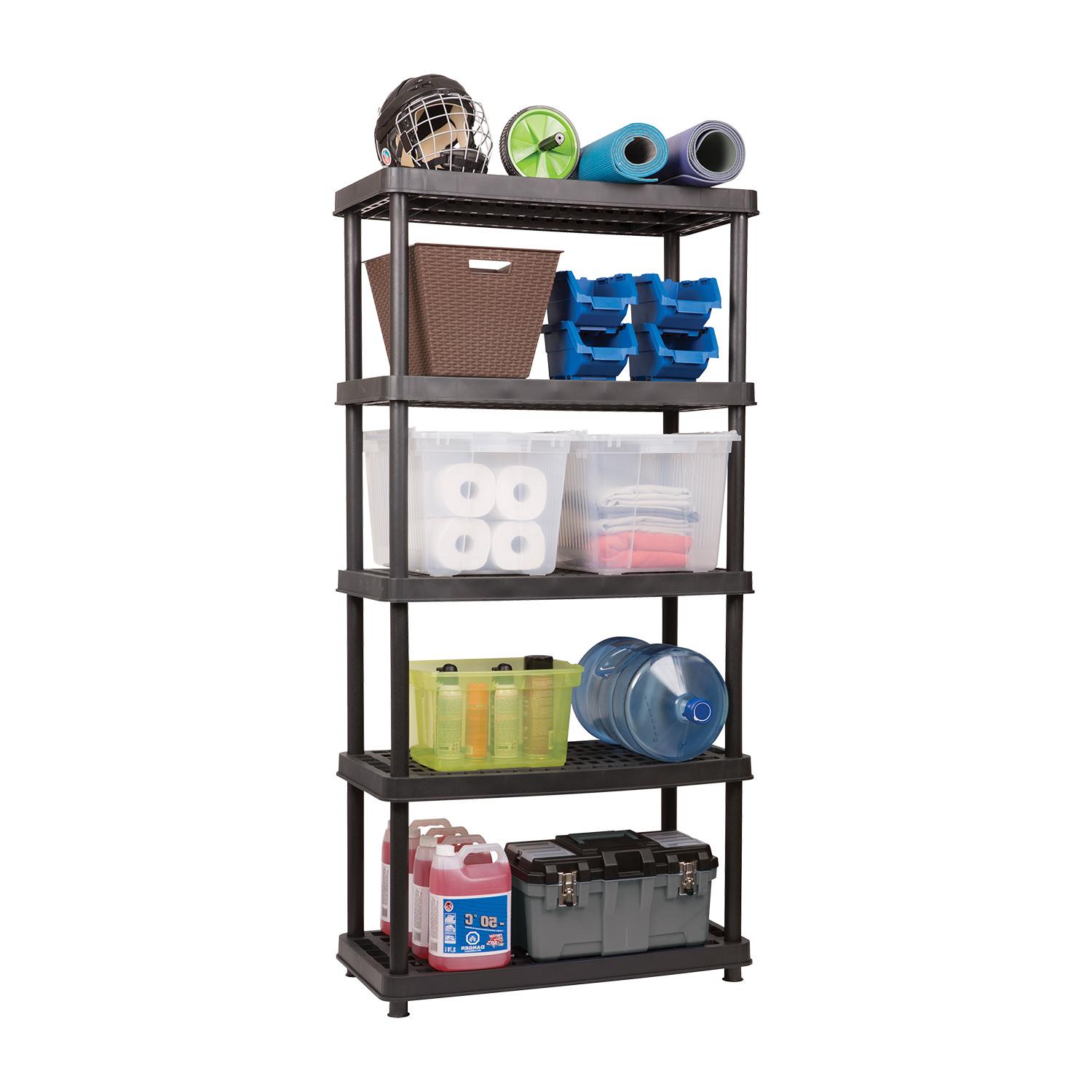 36" x 18" x 72" 5 Unit Resin Shelf
