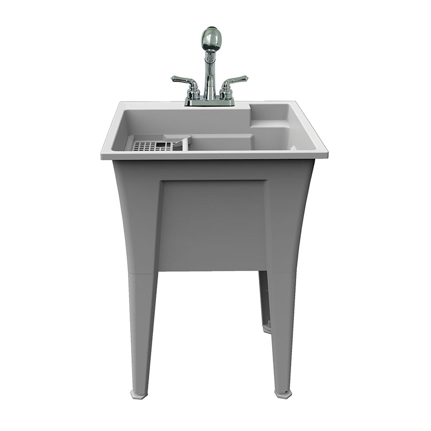 Laundry And Garage Sink With Faucet And Installation Kit