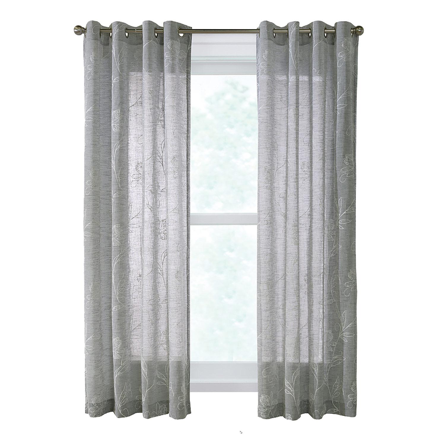 52" x 84" Anemone Grey Sheer Curtain