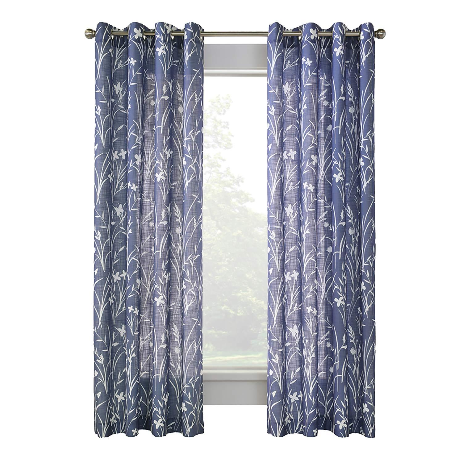 Rideau diaphane 52 x 84 po Augusta bleu