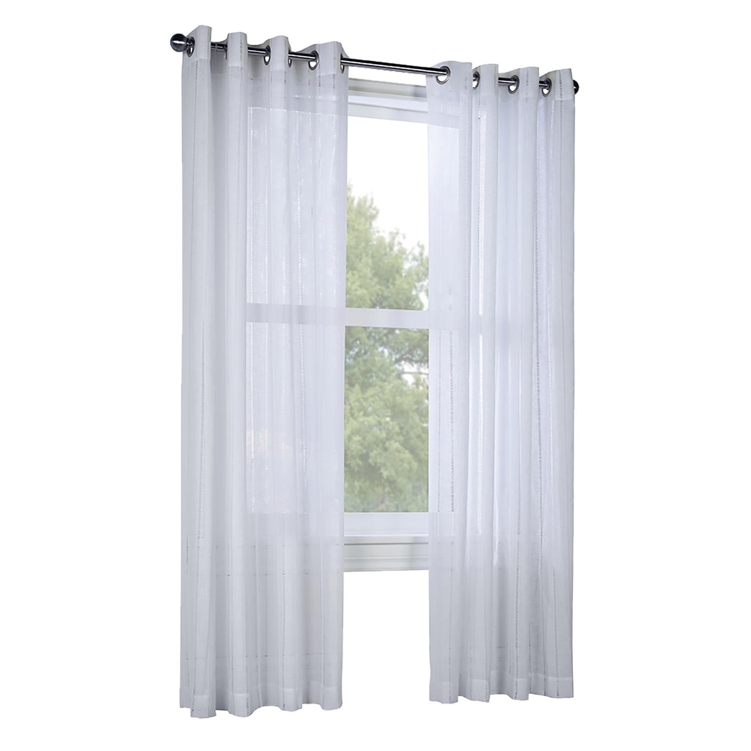 52" x 84" Broadway White Sheer Curtain