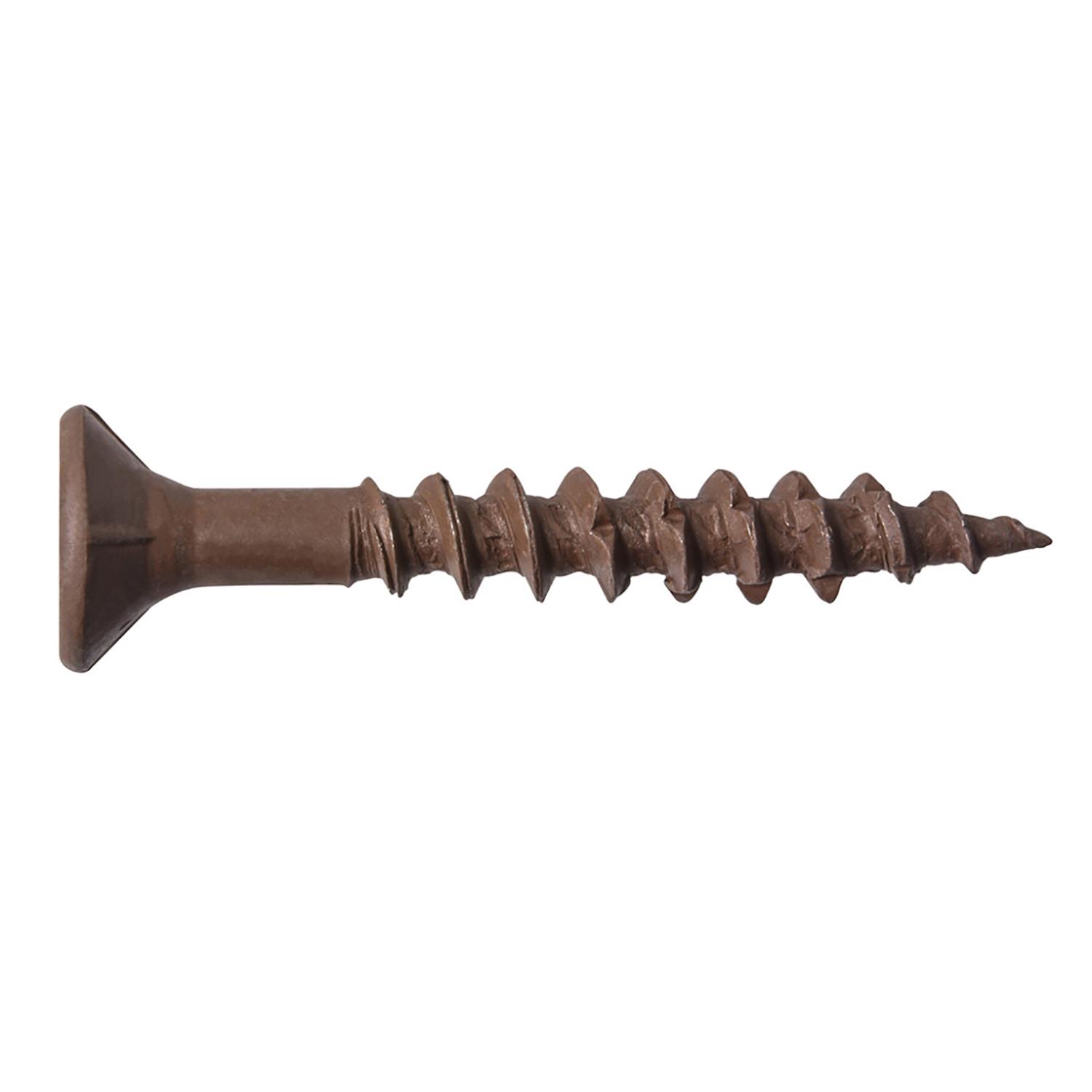 #8 x 1-1/2 Flat SOC UNC Deck Screw-Cedar-100/Box