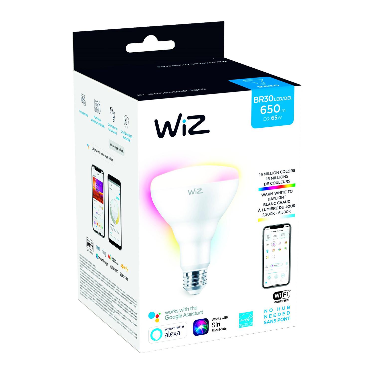 Ampoule intel BR30 65 W Wi-Fi couleur total DEL blanc régl